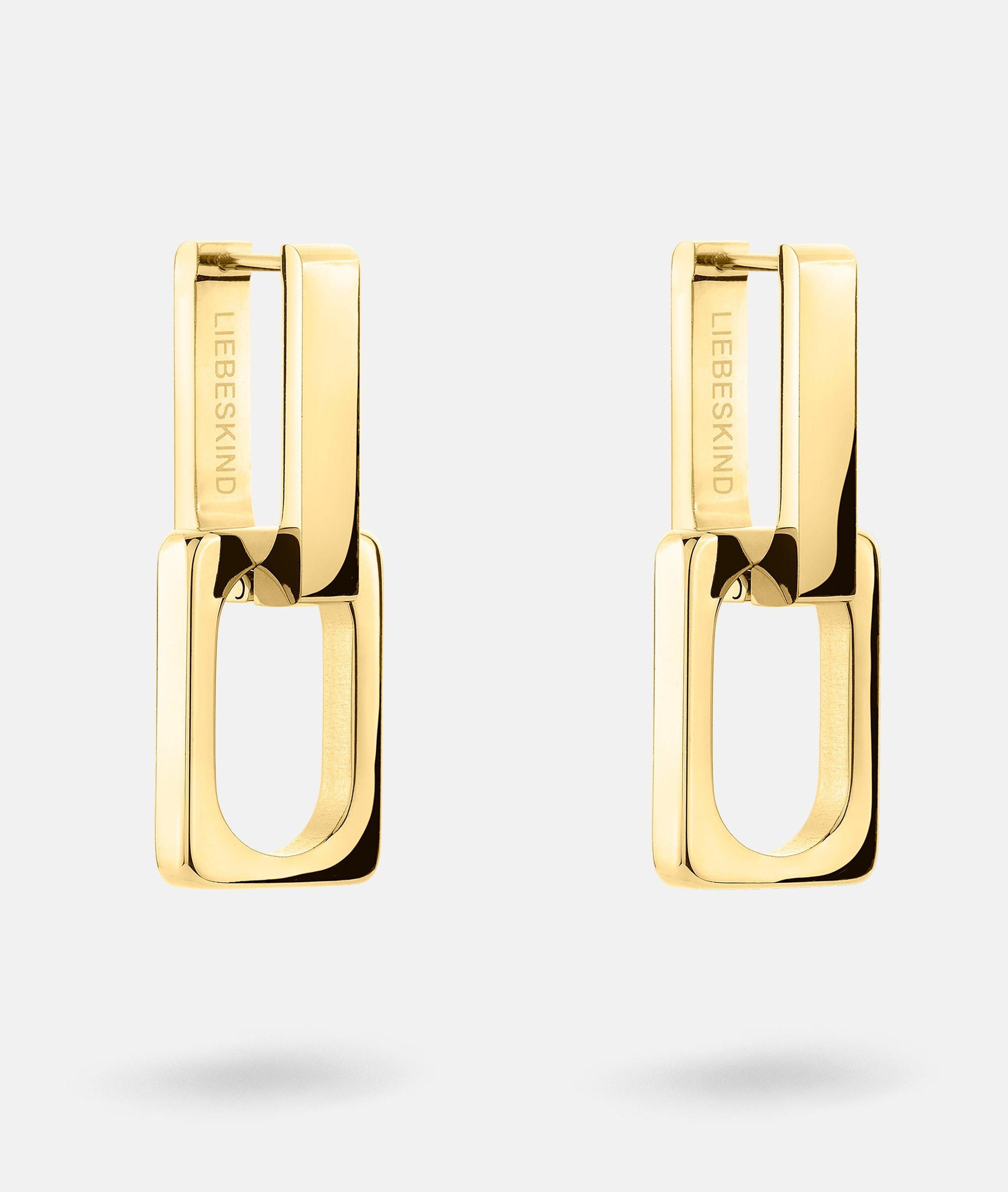 Liebeskind Berlin Paar Creolen Schmuck Geschenk Edelstahl Ohrringe Big Link, Einhänger abnehmbar