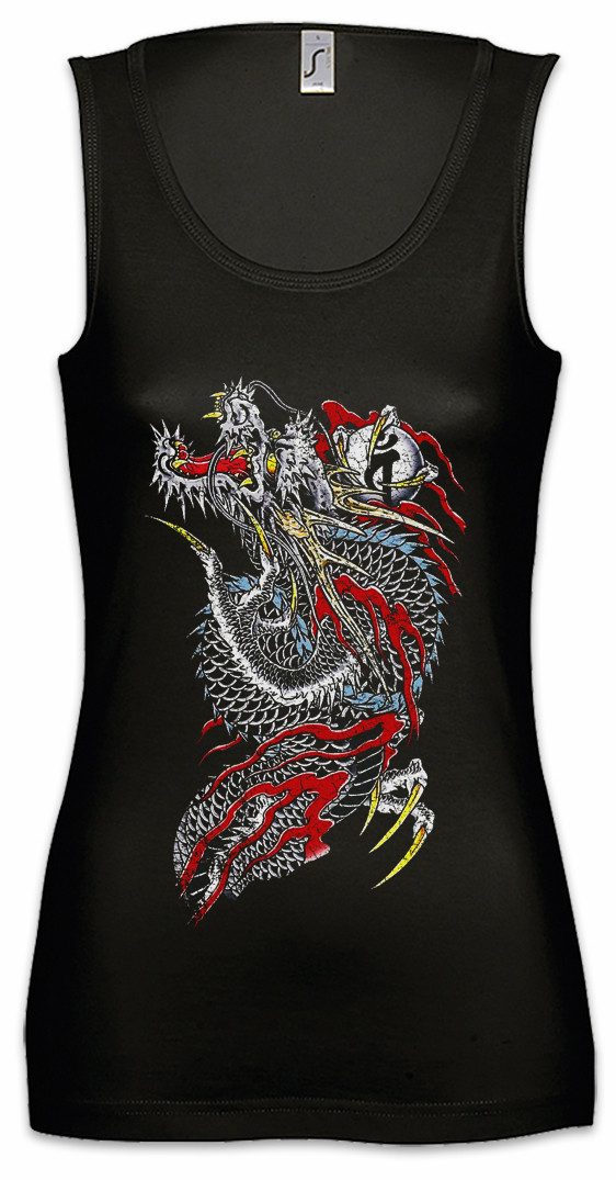 Tanktop Yak Dragon Ärmelloses Damen T-Shirt Drache Samurai Warrior Way Tattoo
