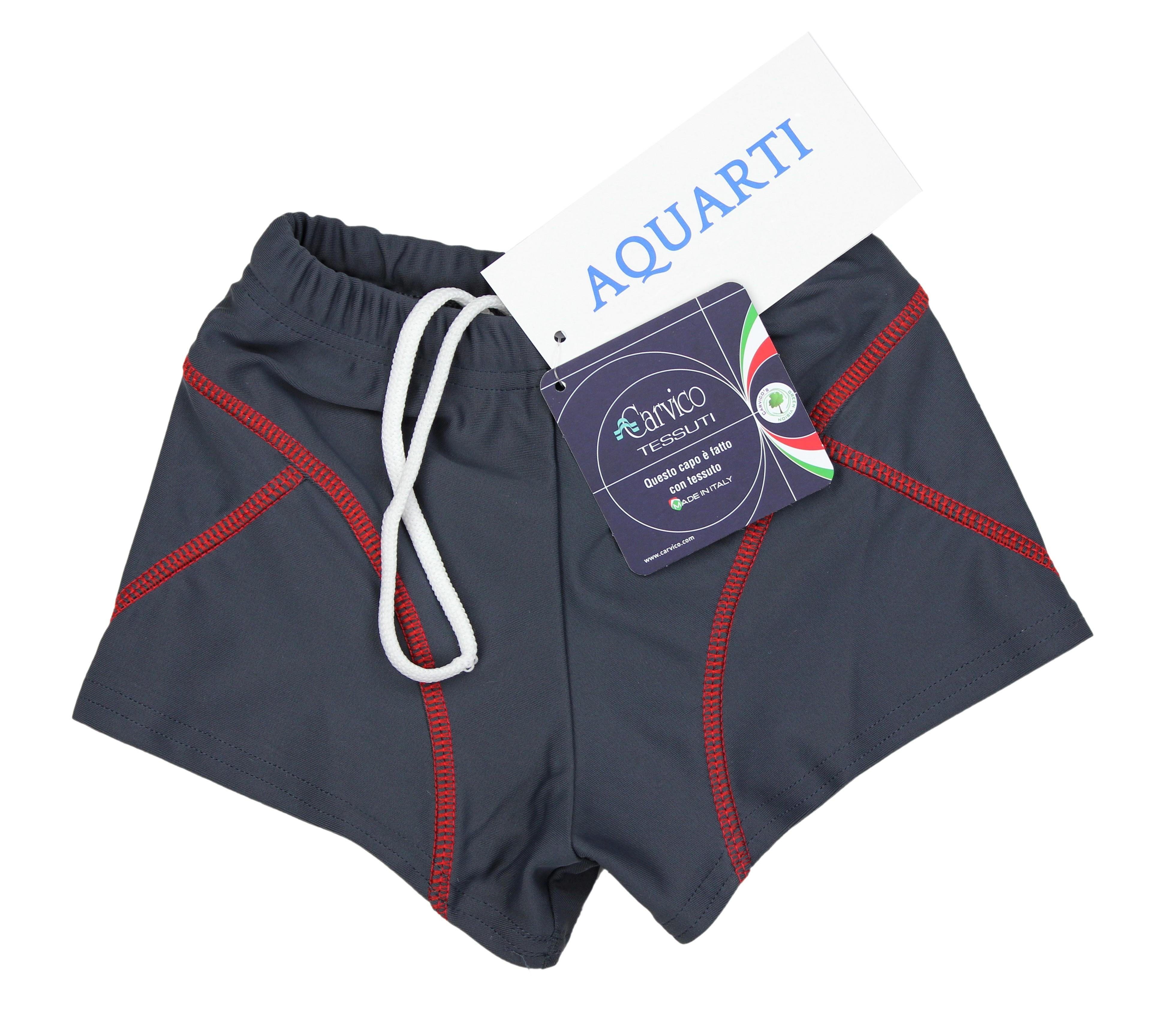 Jungen / Aquarti Schwimmhose Badehose Badehose Nähte Rot Aquarti Grau kontrastfarbene