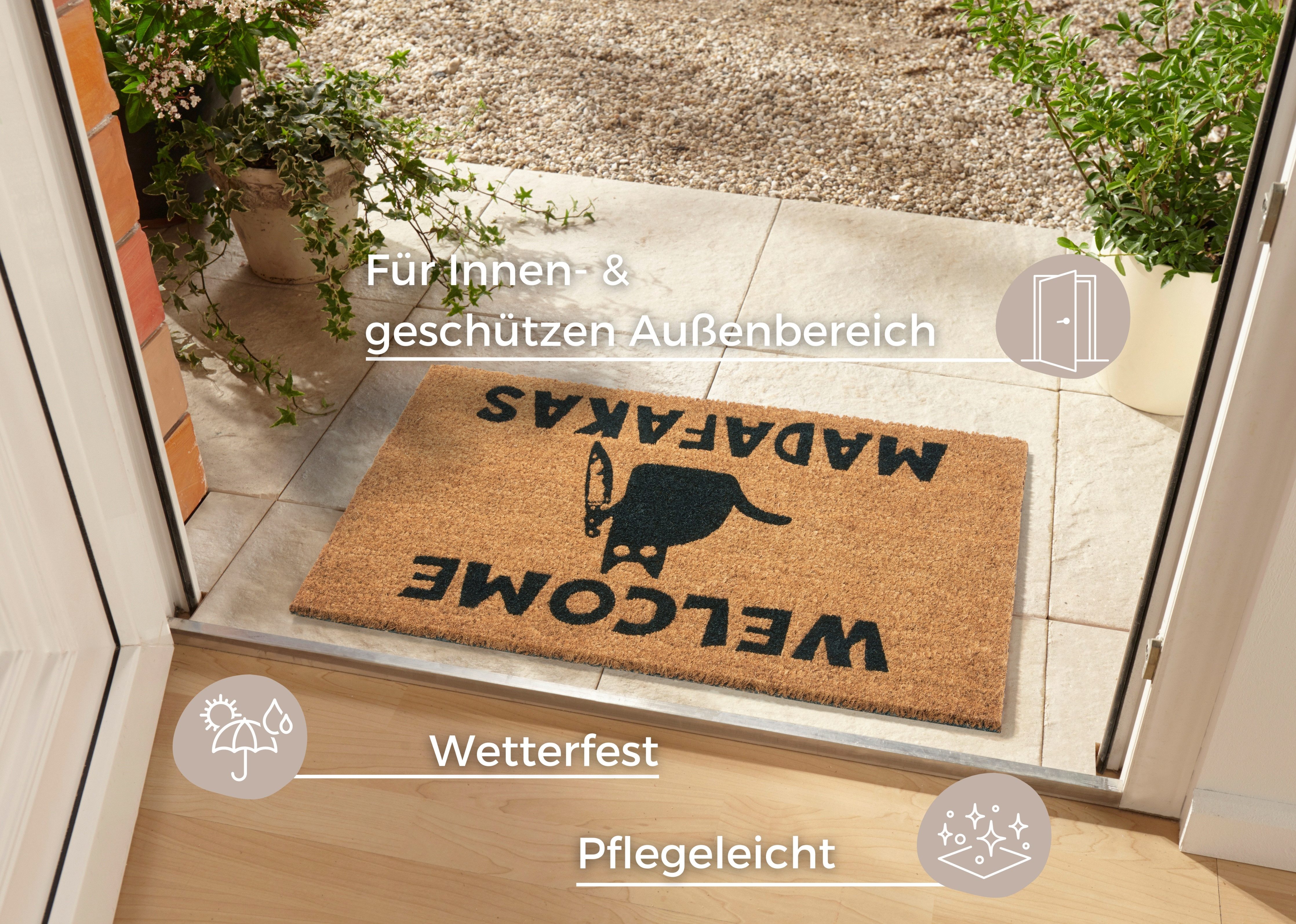 HANSE Home Fußmatte Mix Mats Kokos Welcome Madafakas, Türmatte, rechteckig, Höhe: 15 mm, Kokos, Schmutzfangmatte, Outdoor, Rutschfest, Innen, Kokosmatte, Flur – Bild 2 von 5