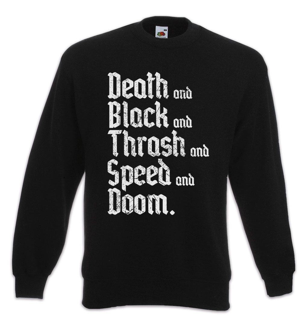 Sweatshirt Heavy Metal Styles Sweatshirt Death Black Doom Thrash Speed
