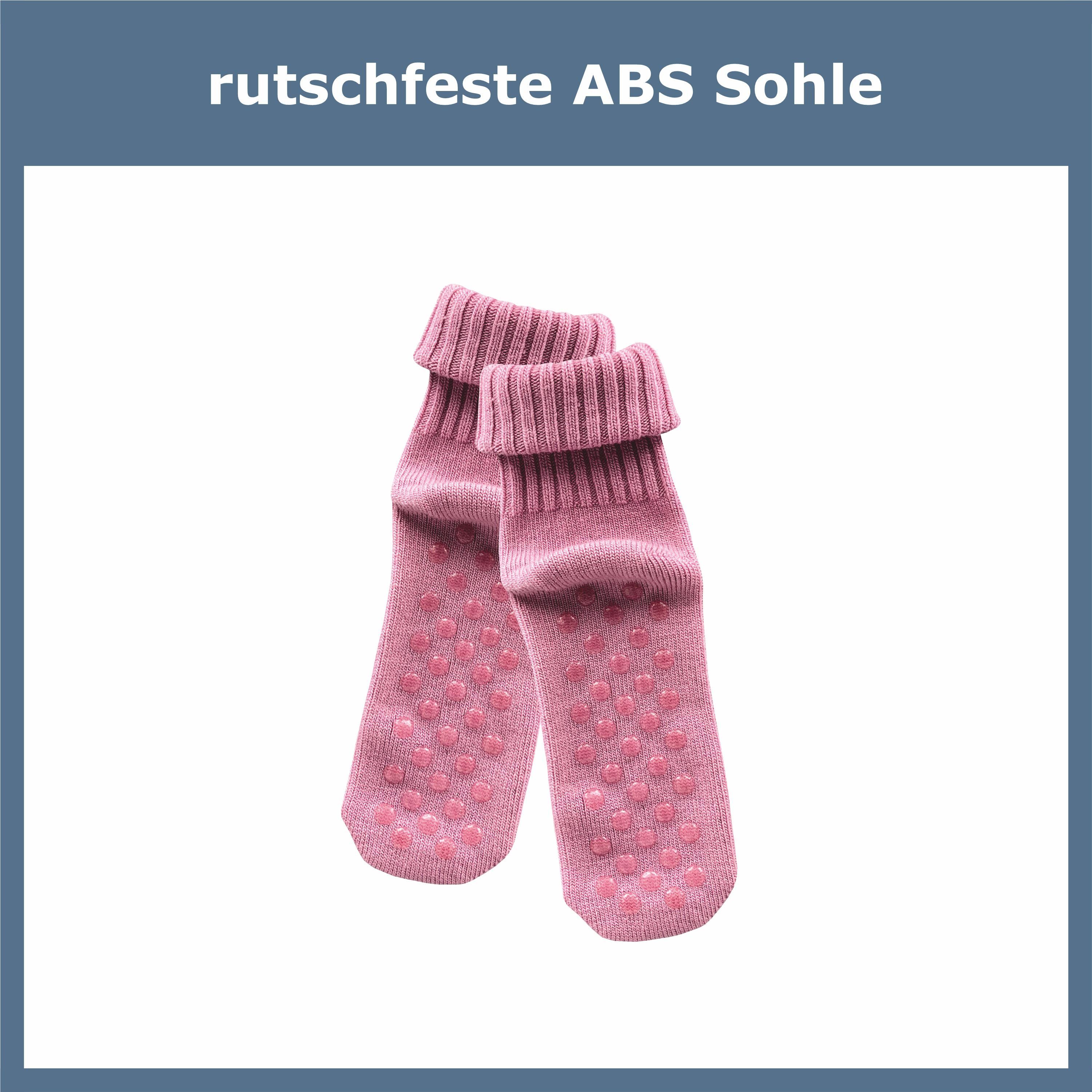 Wolle Socken (2 Weiche Hausschuhsocken, aus ABS-Socken & warme Paar) Damen Rutschfeste hellgrau Stoppersocken GAWILO extra für rosa mit kuschlige Noppen Füße, für &