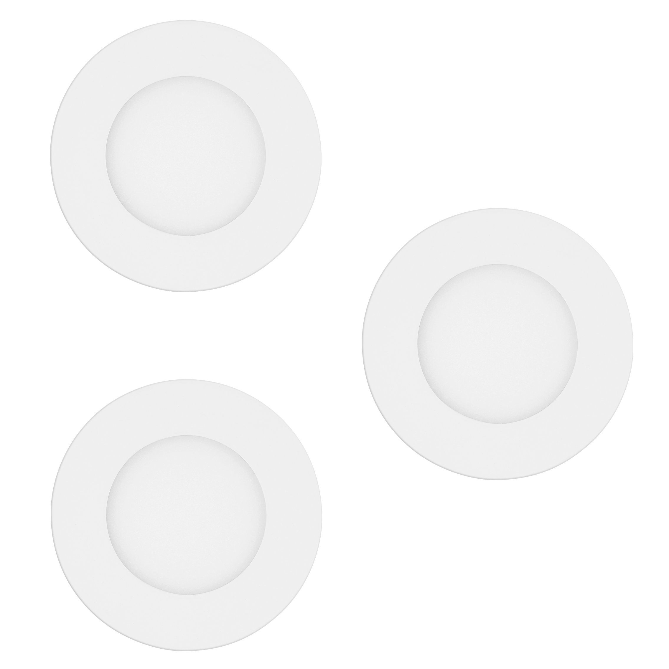EGLO LED Einbauleuchte Fueva-z, Leuchtmittel inklusive, Einbauleuchte - H2,6 x Ø8,5 cm - weiß - 3X2,8W inkl.
