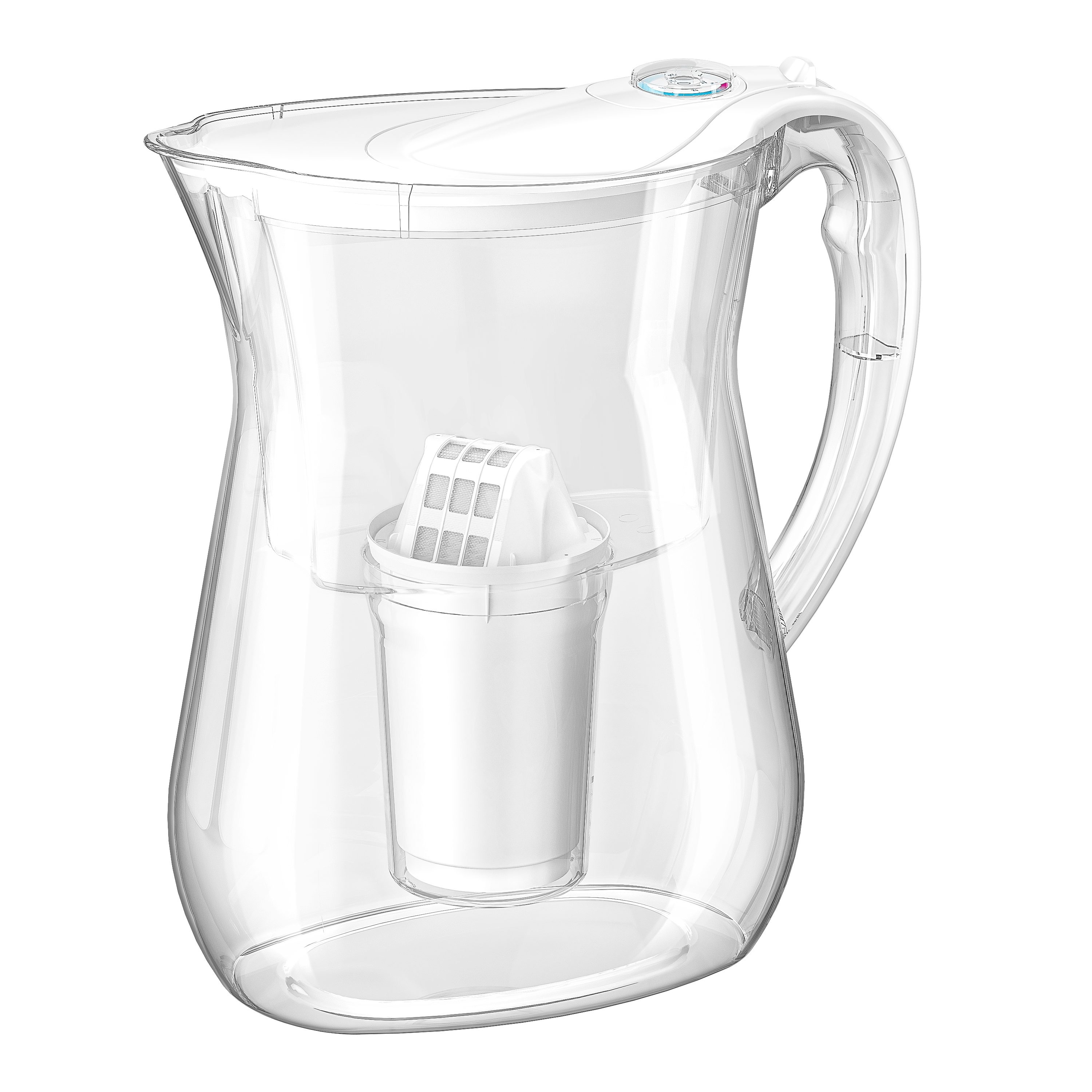 AQUAPHOR Kalk- und Wasserfilter Filterkanne Aquaphor Lyon A5, weiß, aus Tritan, bruchsicher, Zubehör für Filterkartuschen AQUAPHOR A5, A5H hartes Wasser & A5 Magnesium, bis 350 L. Kapazität, /Reduziert Kalk, Chlor & weiteren Stoffen, BPA frei