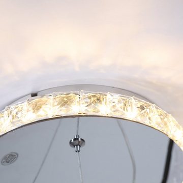 Home4Living Pendelleuchte LED Pendellampe Hängelampe 31W modern Chrom, inkl. Leuchtmittel, Dekorativ
