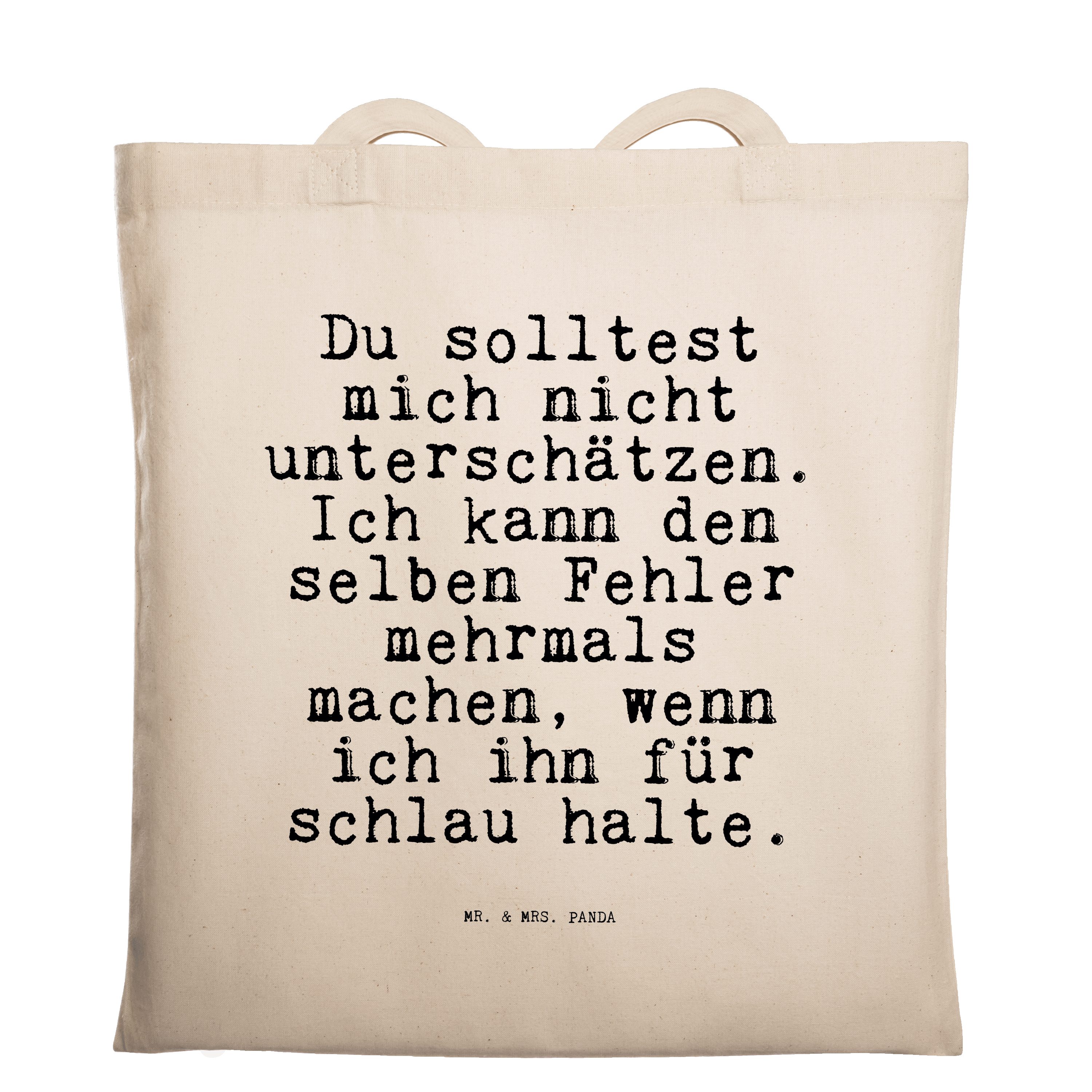 Mr. & Mrs. Panda Tragetasche »Du solltest mich nicht... Transparent