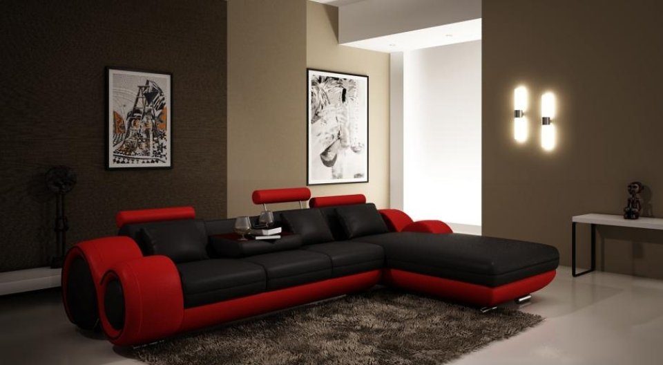 JVmoebel Ecksofa, Patentiertes Design Polster Leder Ecksofa Couch Sofa Ecke BERLINb
