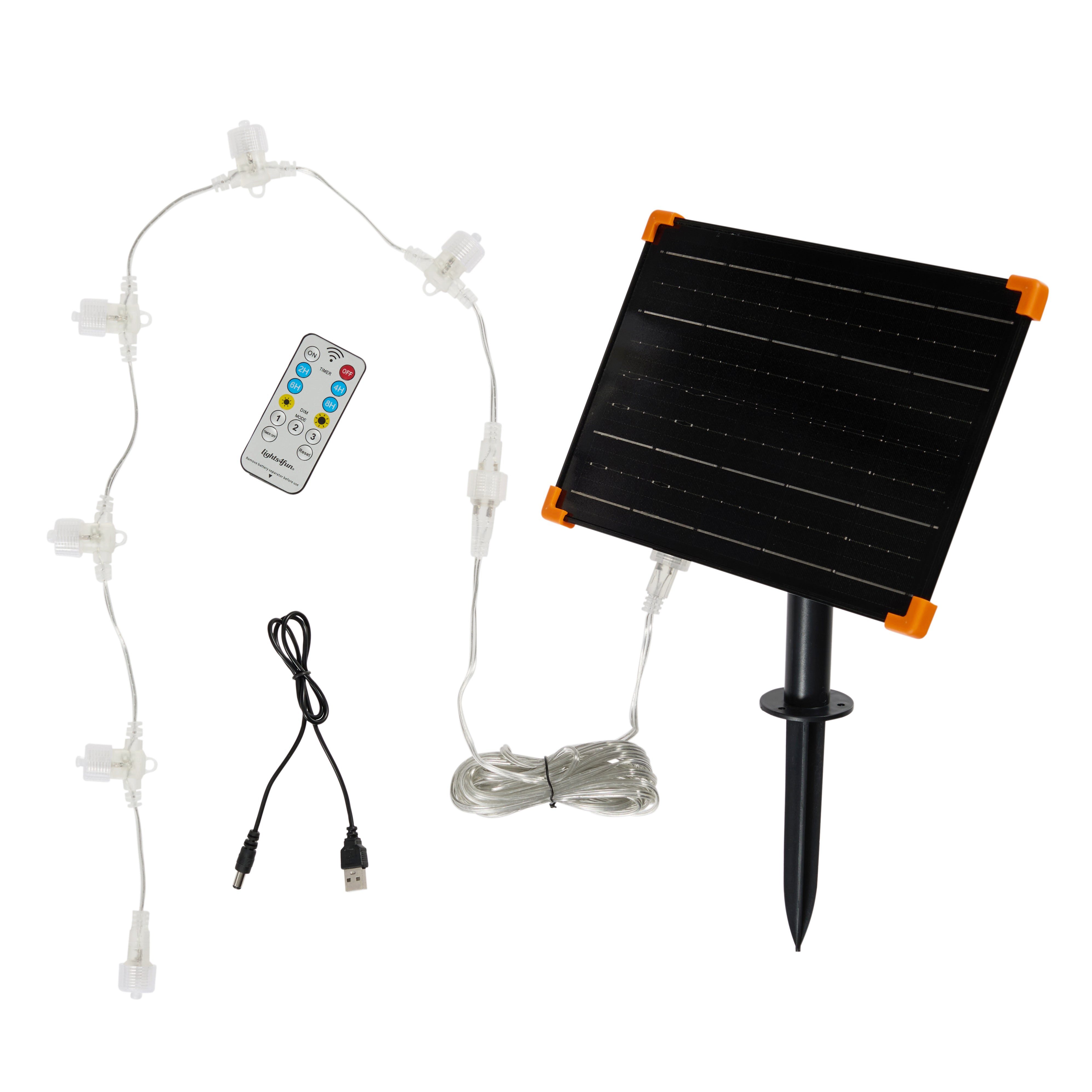 Lights4fun LED-Dekofigur Solar Panel für 24V Bicolor LED Rentiere