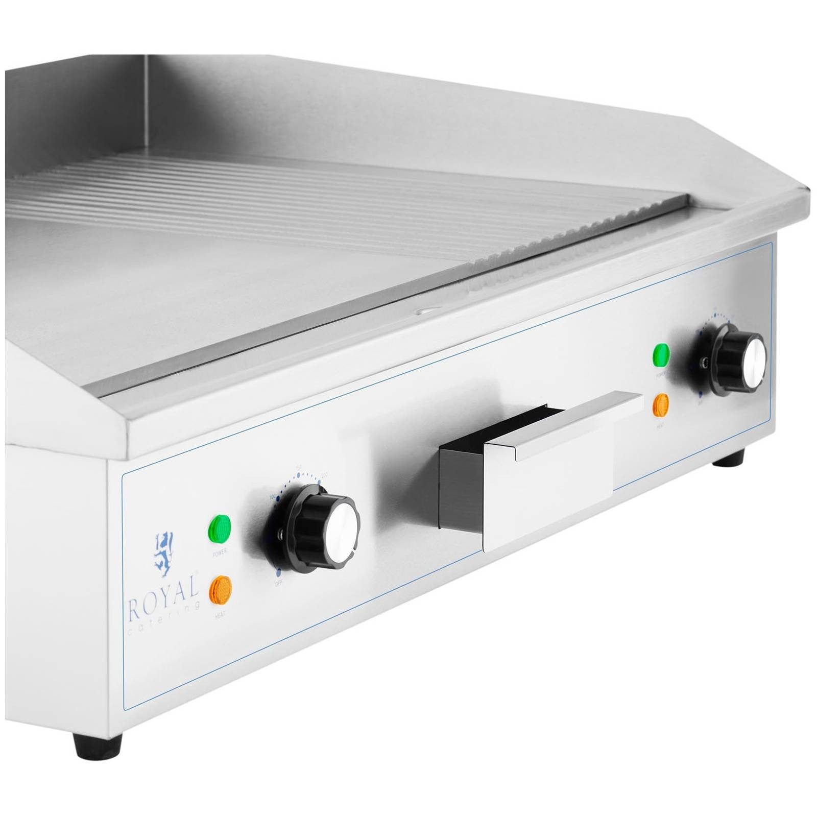 Royal Catering Elektrogrill Elektro Grillplatte Grillplatte Grill 727 x 420 mm geriffelt/glatt, 4400 W