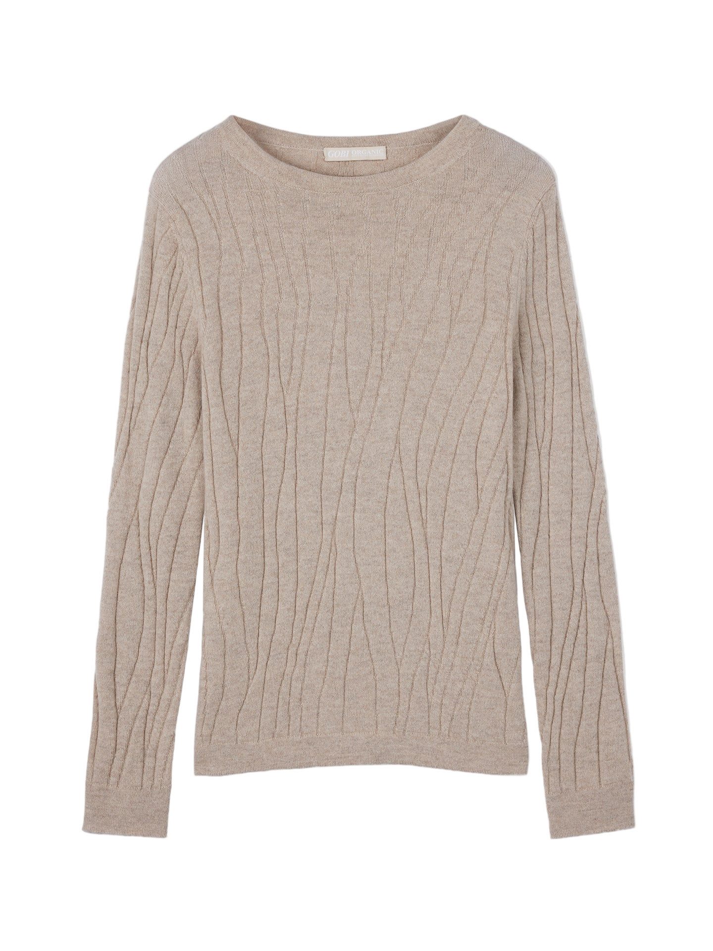 GOBI Cashmere Rundhalspullover Naturfarbe Kaschmir Pullover mit R-Ausschnit günstig online kaufen
