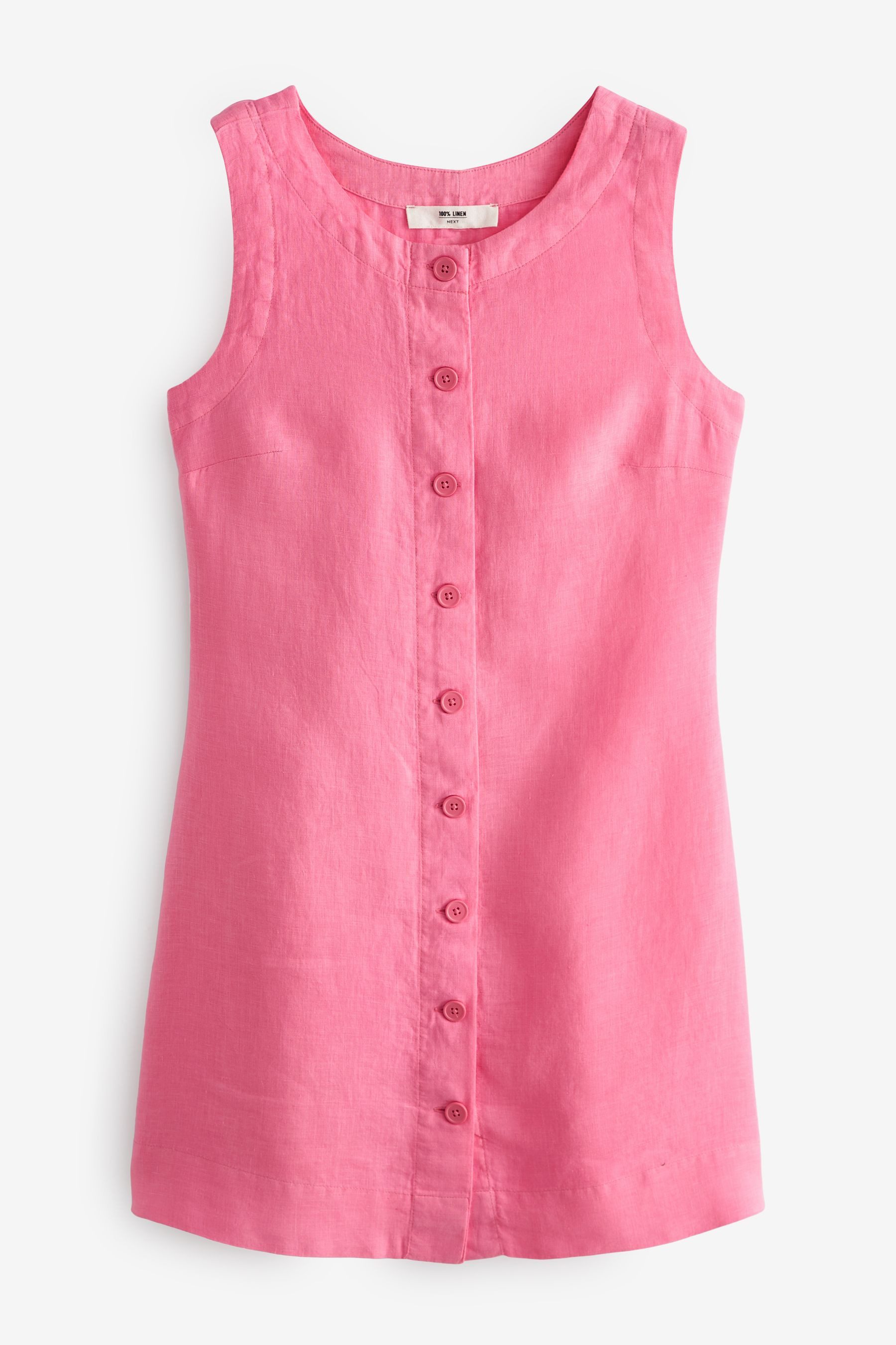 Sommerkleid Durchgeknöpftes Premium-Kleid aus 100 % Leinen