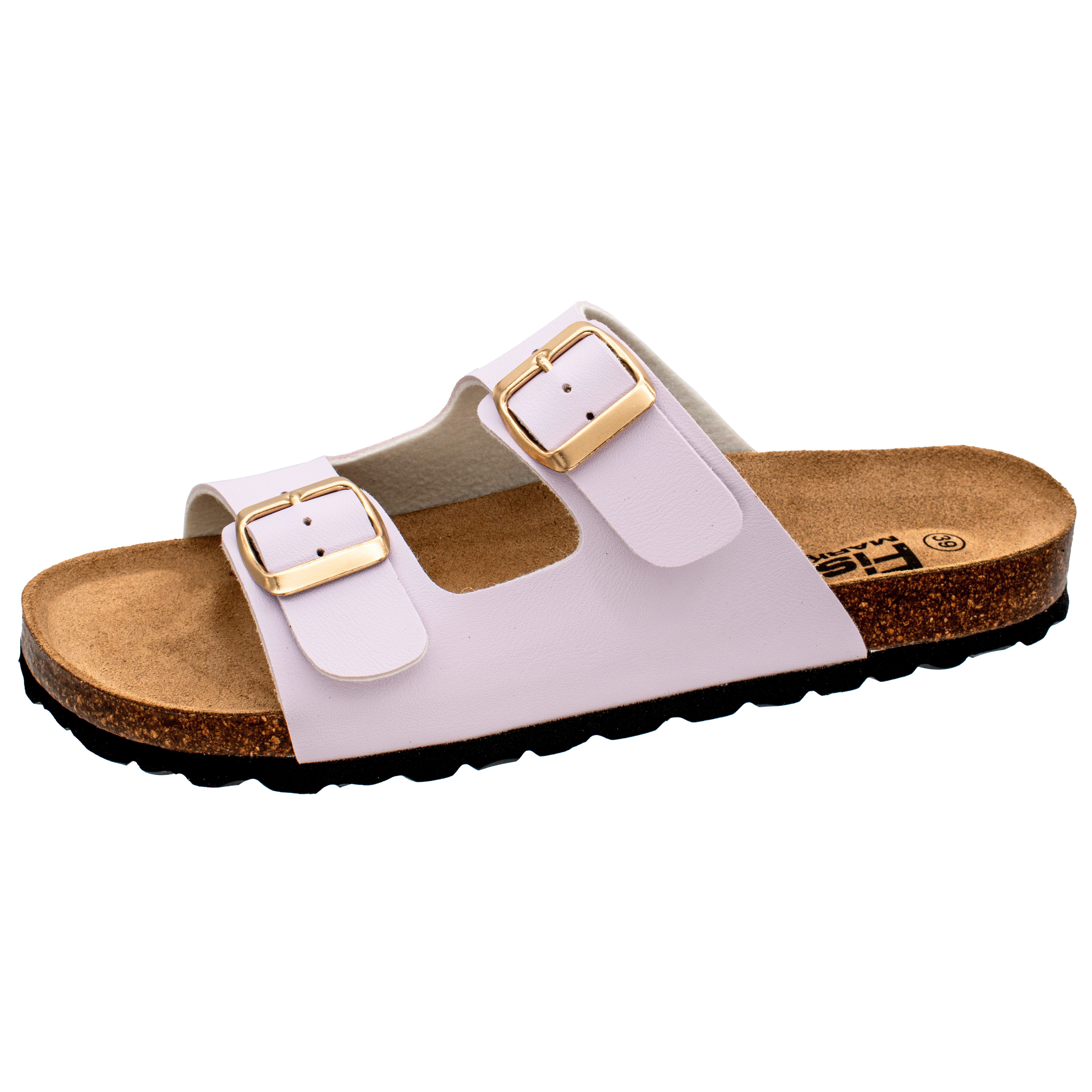 Fischer-Markenschuh Ella Pantolette aus Vegano, mit Fleecefutter, ergonomisch geformtes Lederfußbett