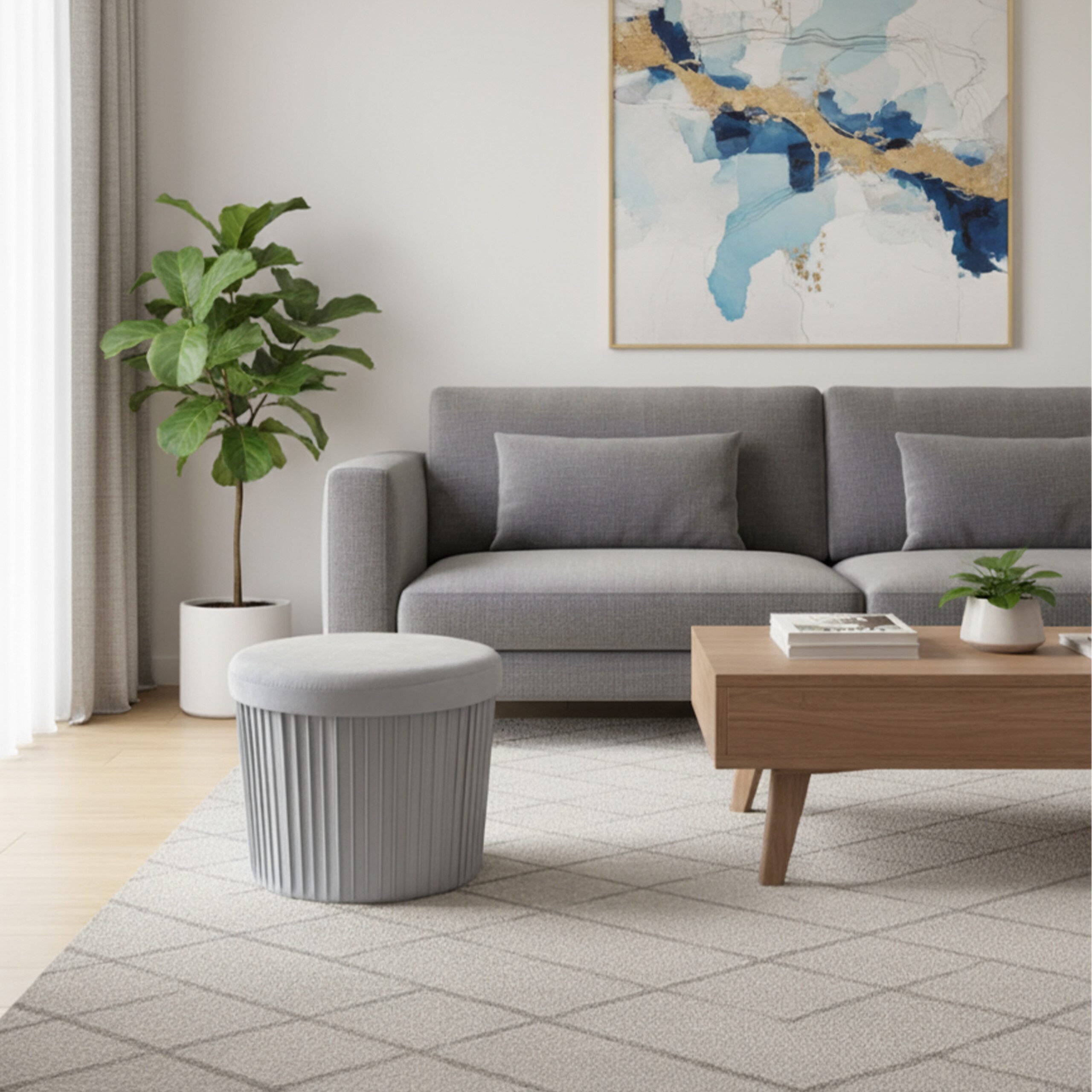 relaxdays Stauraumhocker Hocker aus Samt mit Stauraum, Hellgrau günstig online kaufen