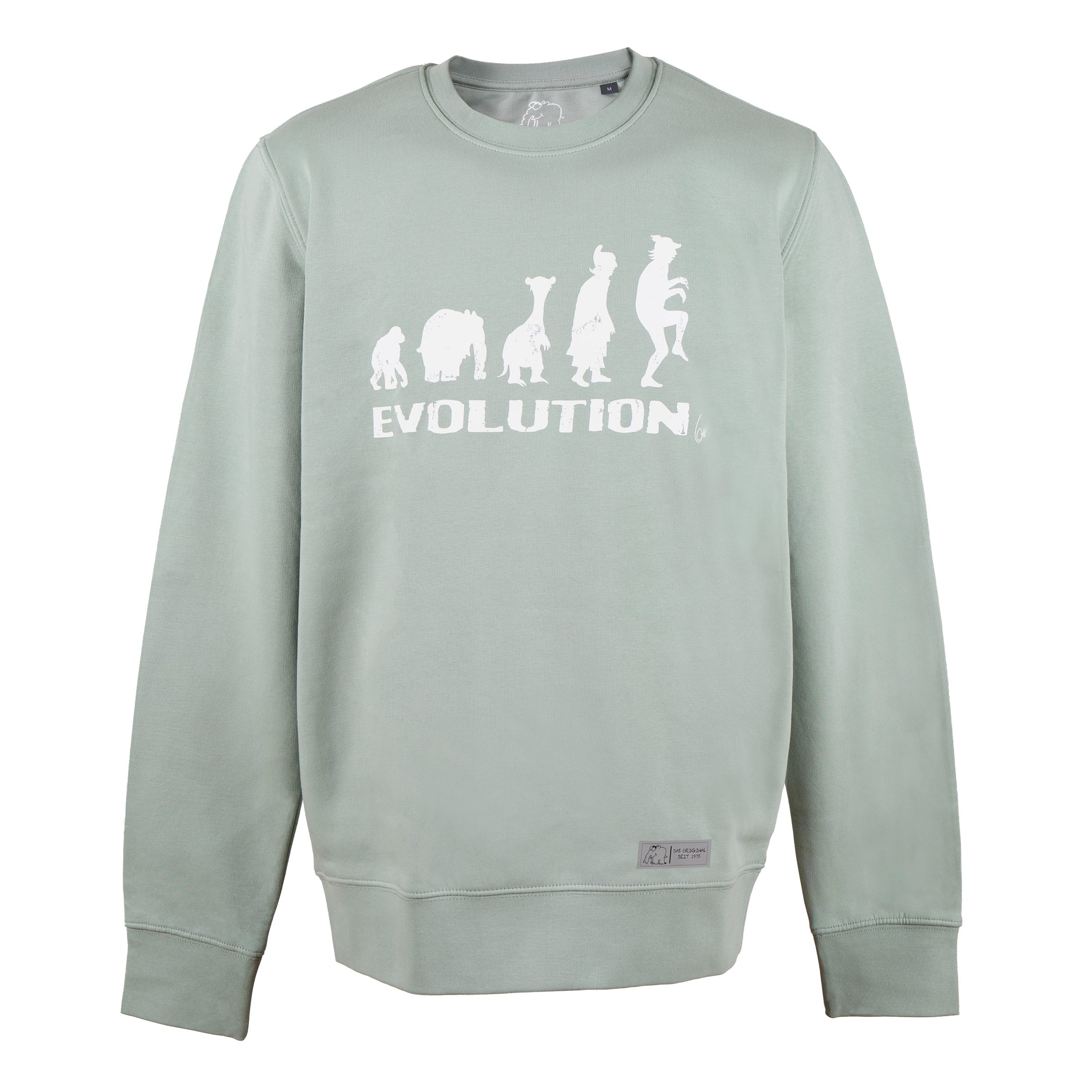 T-Shirt Sweatshirt Evolution in modernem Salbei