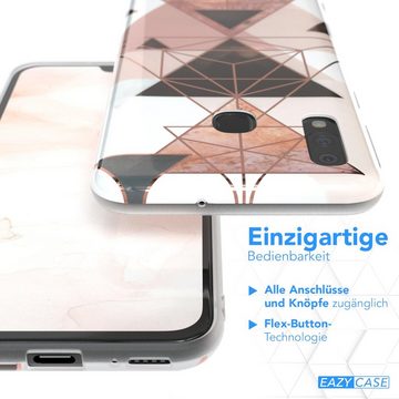 EAZY CASE Handyhülle IMD Motiv Cover für Samsung Galaxy A40 5,9 Zoll, Hülle mit Kameraschutz Slimcover Display Bumper Geometrie Rosa Braun