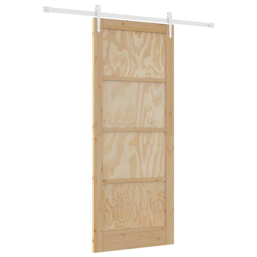 vidaXL Zimmertür Schiebetür Natur und Weiß 86 x 211 cm Innentür Zimmertür Aufhängung