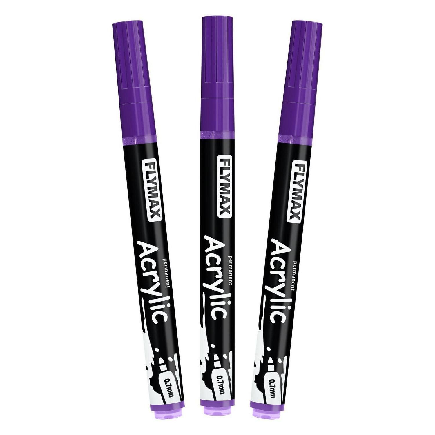 LuxusKollektion Permanentmarker Marker Stifte Violett 0,7mm Permanent (3er Pack)