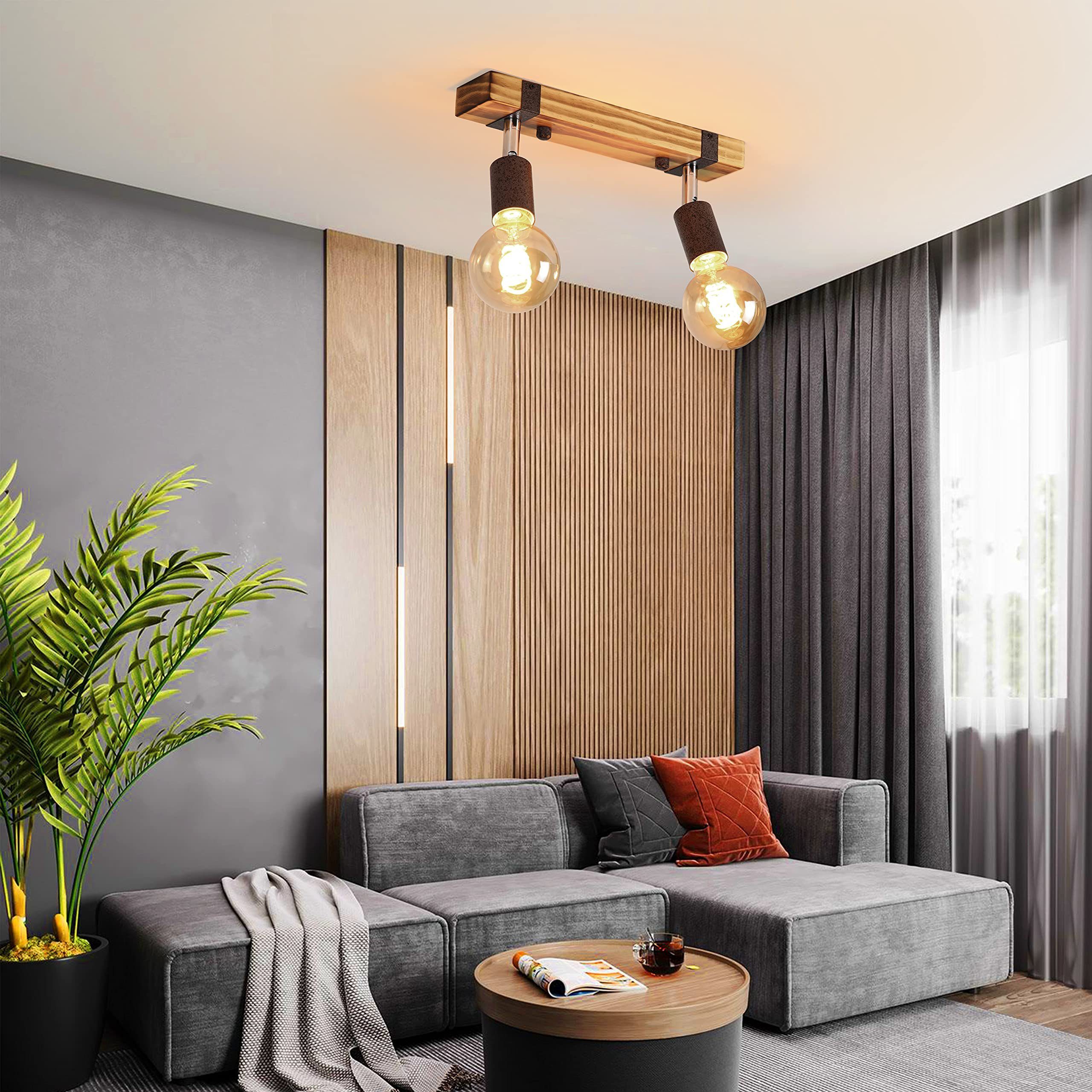 ZMH Deckenspots E27 2/3 Flammig Retro Industrial Verstellbar Strahlern Flur Küche, LED wechselbar