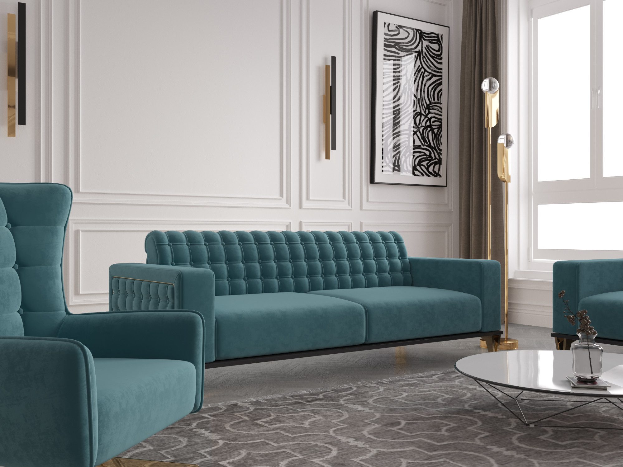 Möbeldreams Chesterfield-Sofa Sofa-Set Tina 3-2-1/3-3-1 / günstig online kaufen