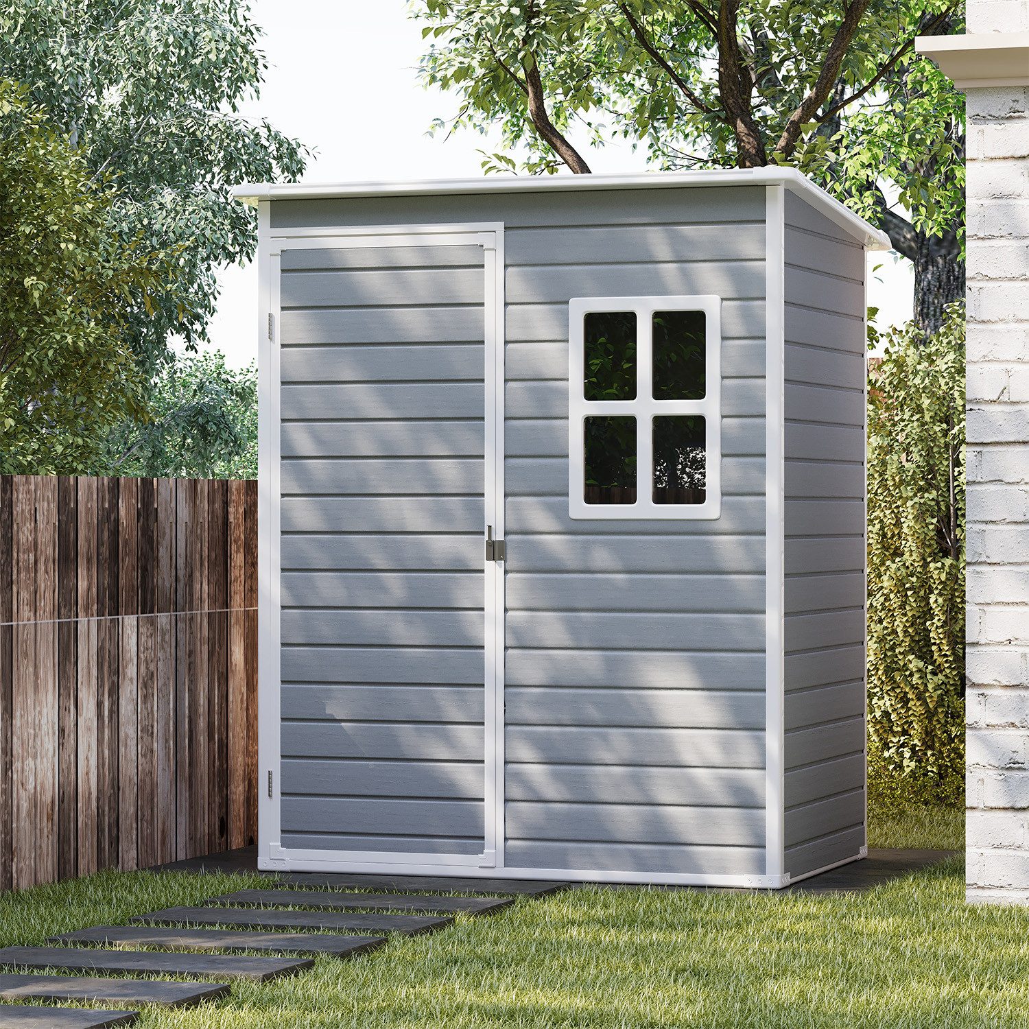Bealife Gerätehaus 3,5m², mit Tür, Fenster, BxT: 170x120 cm, Robuster Kunststoff