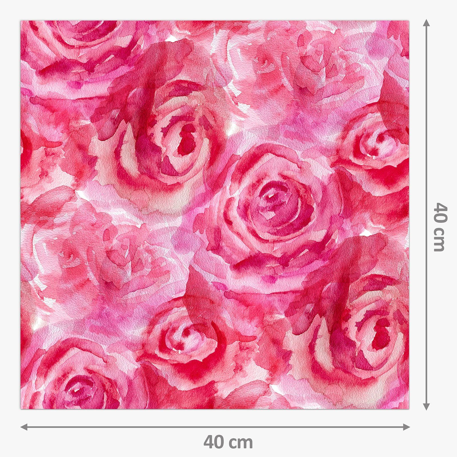 Küchenrückwand Küchenrückwand Pinke Motiv Primedeco Glas Rosenblüten mit Spritzschutz