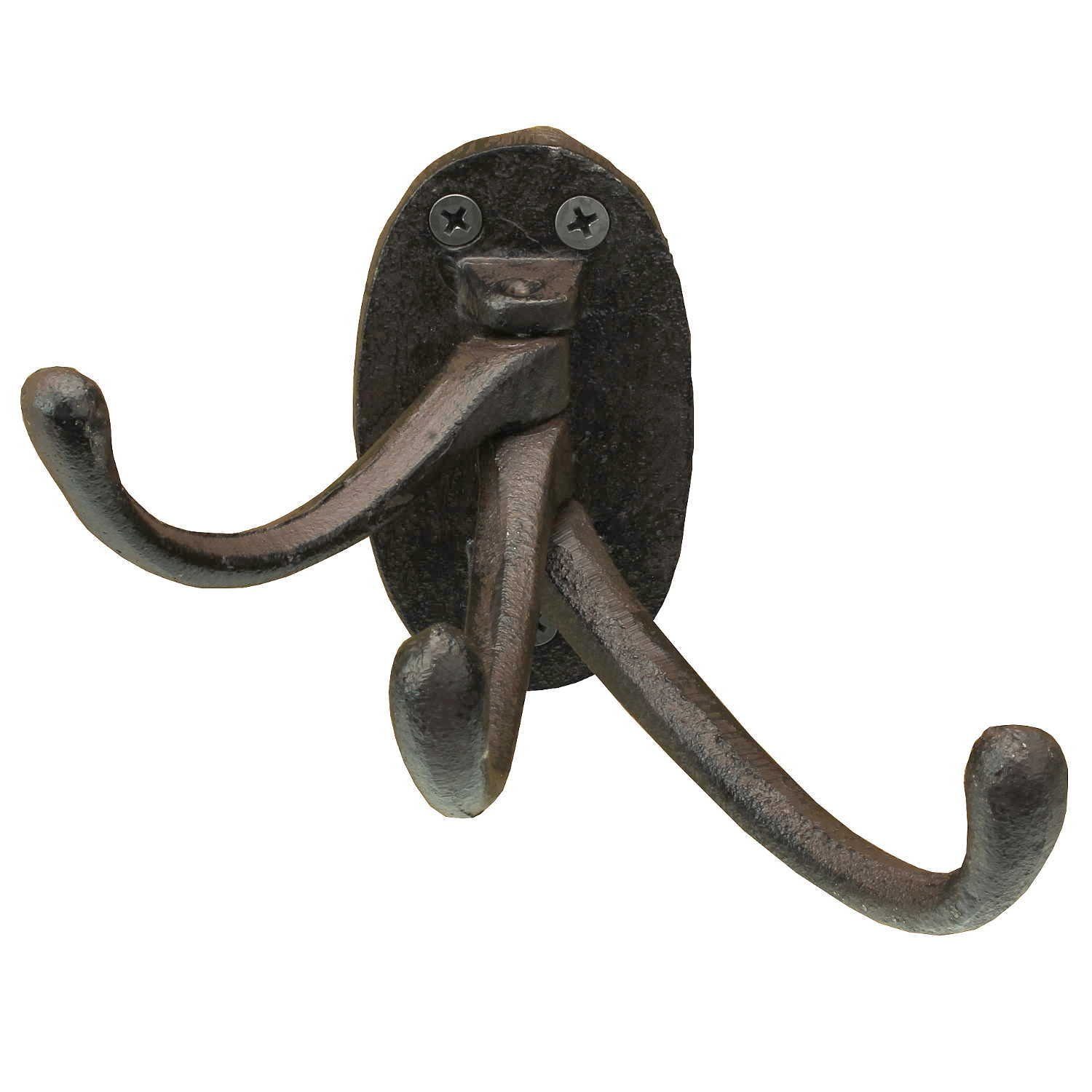 Macosa Home Wandhaken 3er Wand Haken Metall-Garderobenhaken Braun rostig, Wand, Antik Landhausstil Kleiderhaken Handutchhaken Garderobe Flur