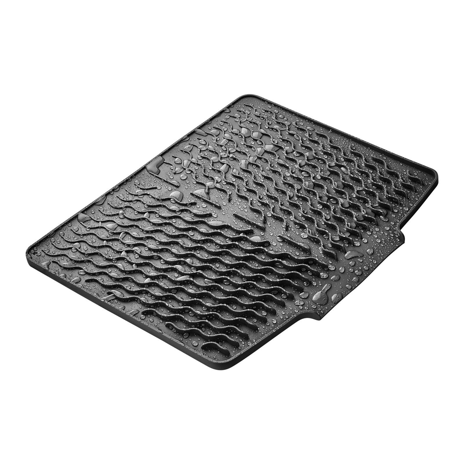 SO-TECH® Abtropfmatte Abtropfmatte 396x327mm für Geschirr & Besteck Silikon, Schwarz, rutschfest, hitzebeständig, spülmaschinengeeignet