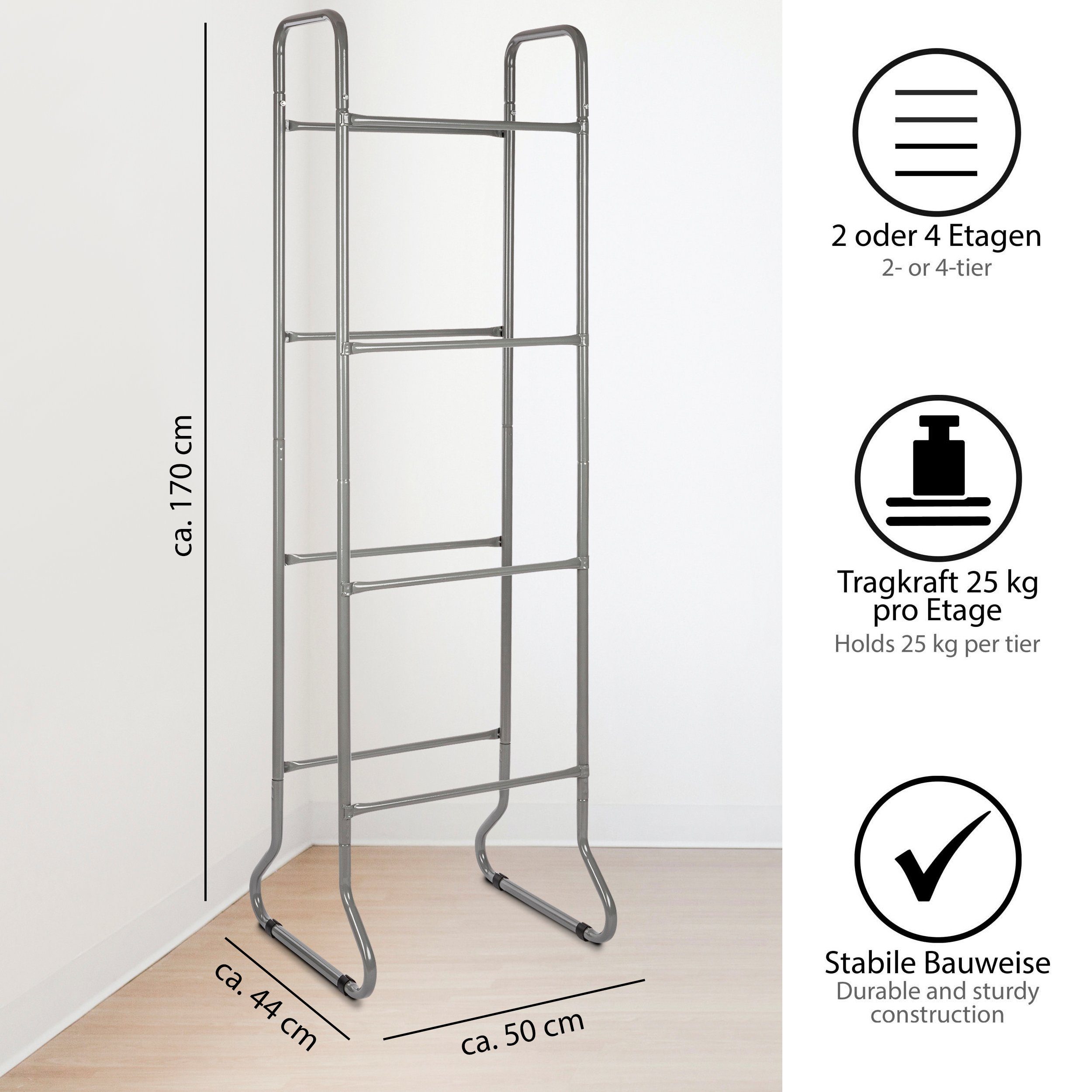 ONVAYA Kastenständer, 4 Etagen Kastenregal, Flaschenkastenregal, Getränkeki günstig online kaufen