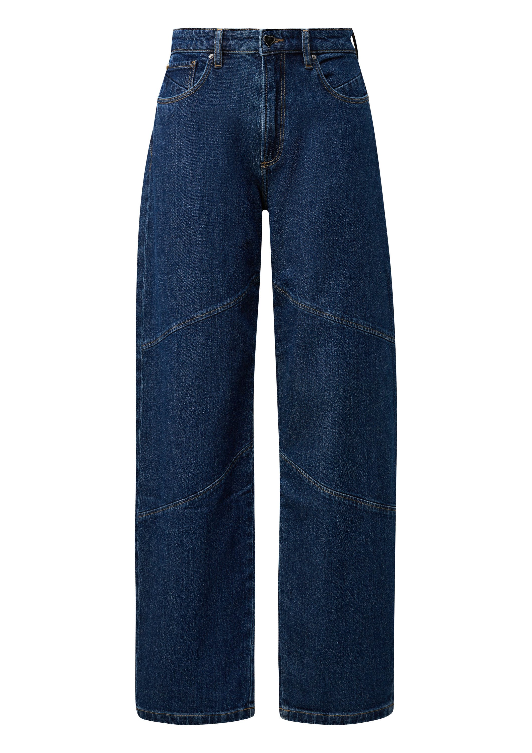 QS Weite Jeans Jeans-Hose Jeans Barrel / Relaxed Fit / High Rise / Wide Leg