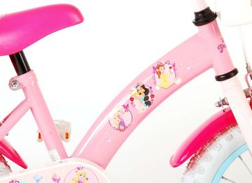 TPFSports Kinderfahrrad Disney Princess 14 Zoll mit Rücktritt + Handbremse, 1 Gang, (Mädchen Fahrrad - Rutschfeste Sicherheitsgriffe), Kinder Fahrrad 14 Zoll mit Stützräder Laufrad Mädchen Kinderrad