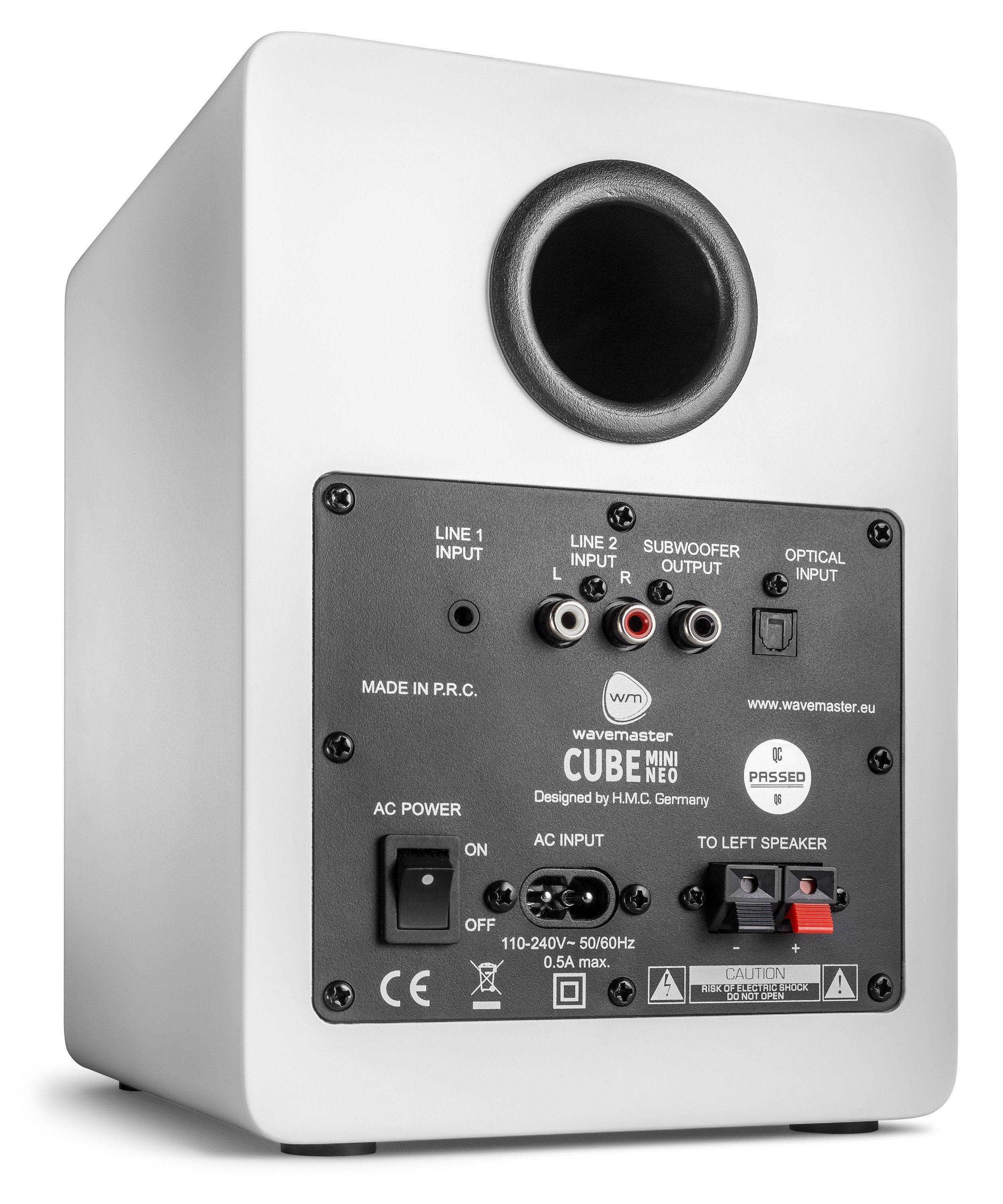 Subwoofer-Ausgang) CUBE Regal-Lautsprecher 36 Switch, White (Bluetooth, Wavemaster Auto MINI IR-Fernbedienung, W, 2.0