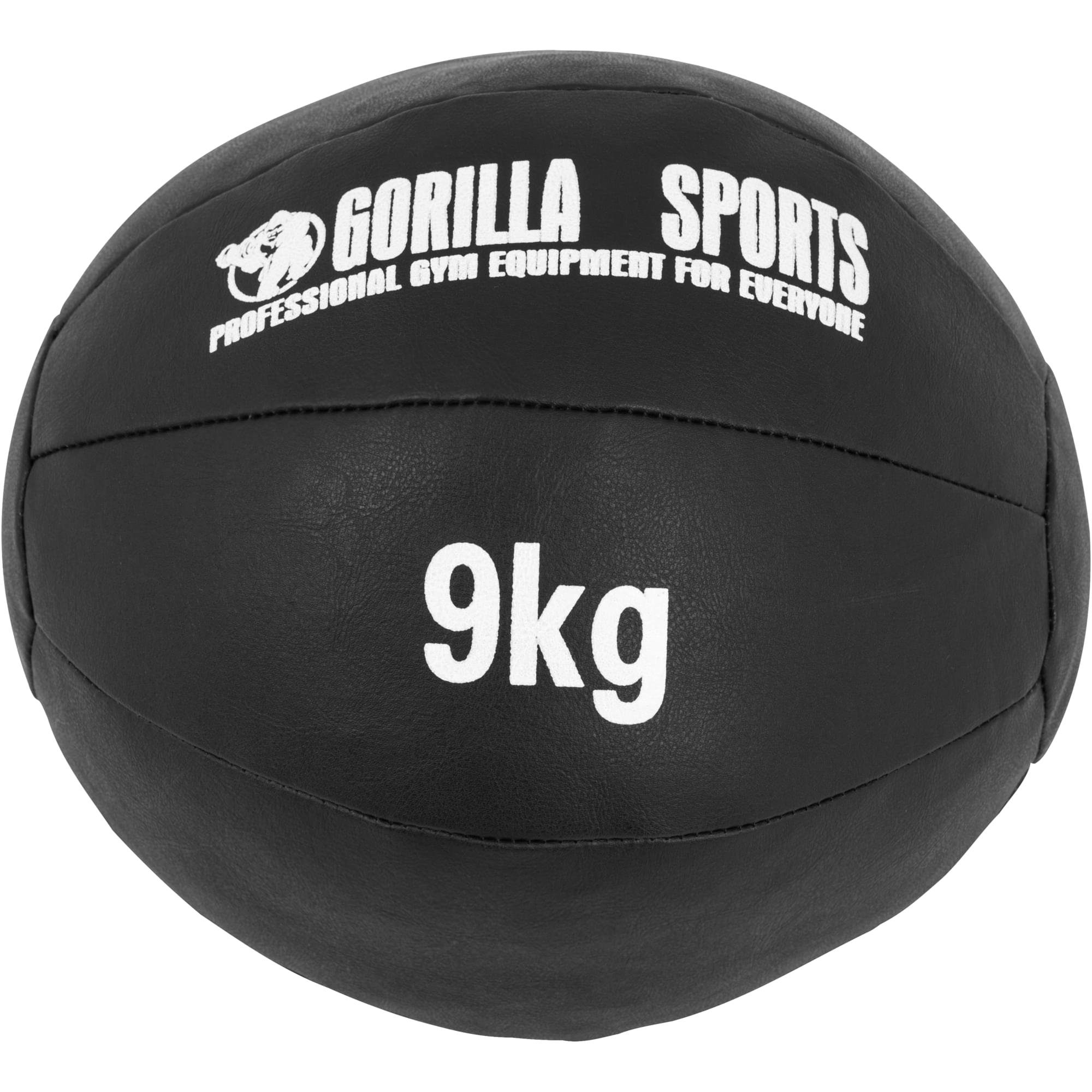 55 Medizinball Einzeln/Set, Set aus Trainingsball, Leder, 29cm, Gewichtsball Fitnessball, GORILLA SPORTS kg