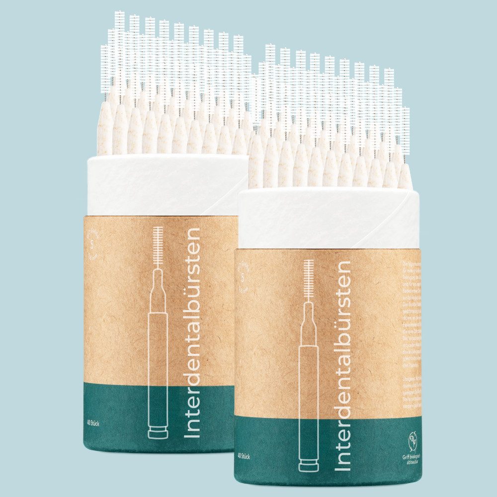 Vigorous Cosmetics Interdentalbürsten Interdental Brush mit Griff aus nachwachsenden Rohstoffen, 80 Stück, Vegan, Praktisch, Nachhaltig, wiederverwendbar