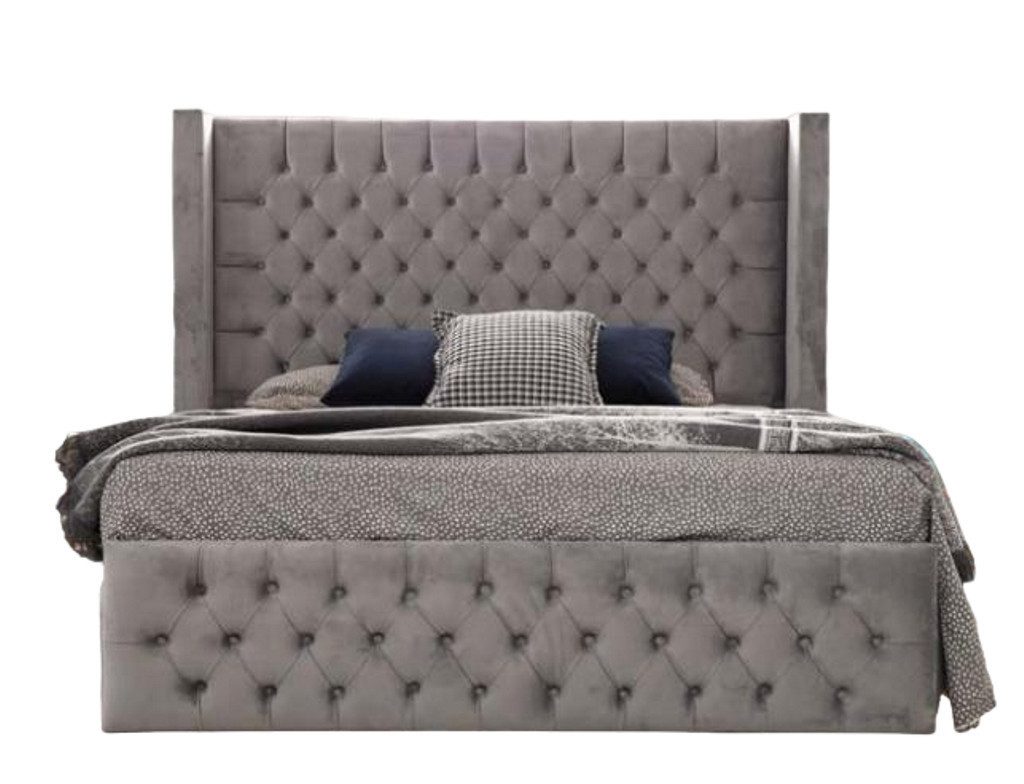 JVmoebel Bett Chesterfield Designer Bett Schlafzimmer Textil 180x200 Sofort (1-tlg., Bett), Made in Europa