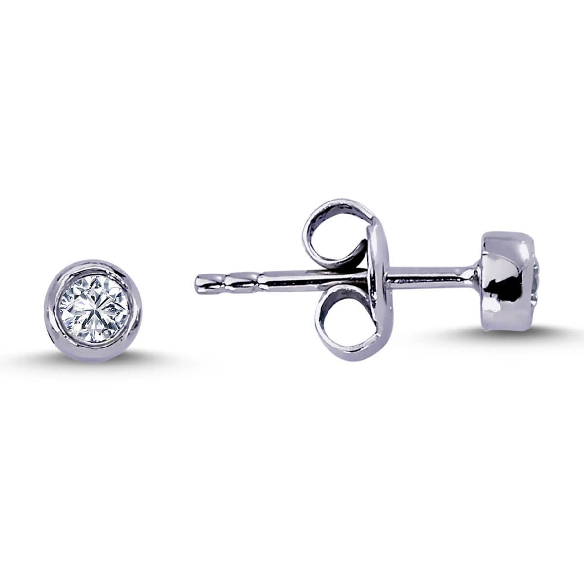 EinStein Diamant Paar Ohrstecker 0,14 Carat Diamant Solitär Ohrringe 14 Karat Weißgold
