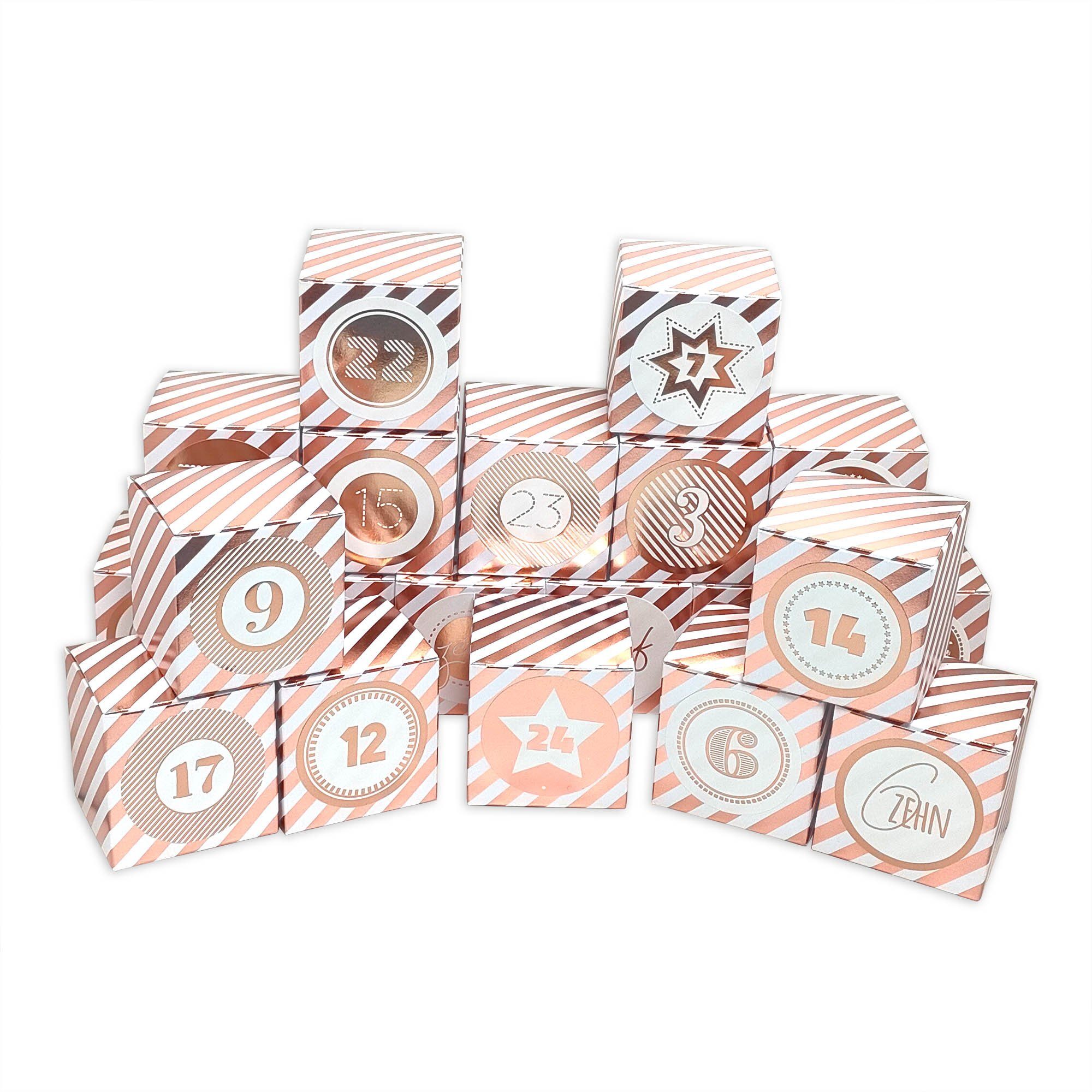 Frau WUNDERVoll Календари zum Selbstbasteln Adventskalender Vorfreude, Faltschateln rosegold