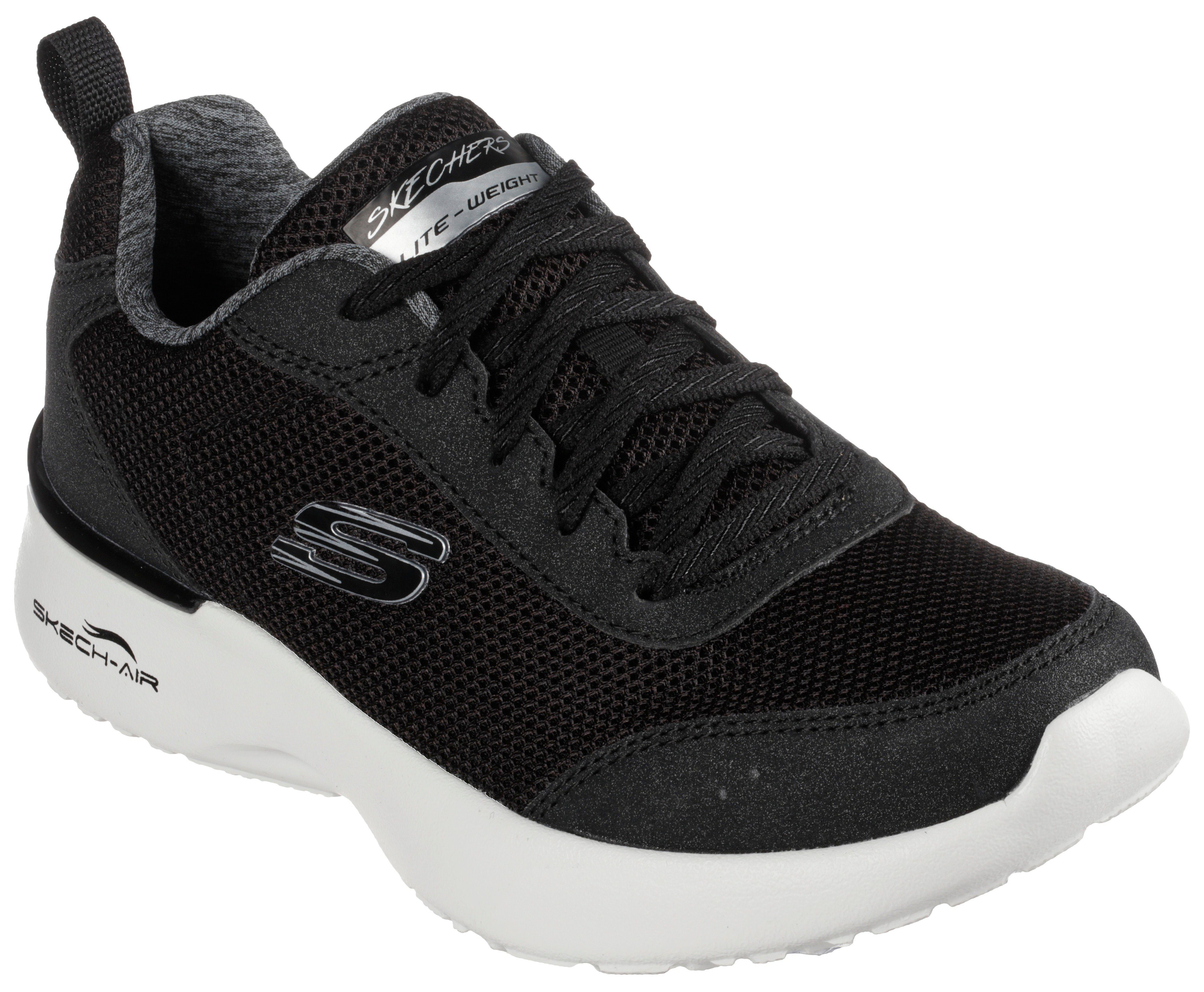 Skechers Skech-Air Dynamight - Fast Brake Sneaker mit Metallic-Element an der Ferse schwarz-weiß