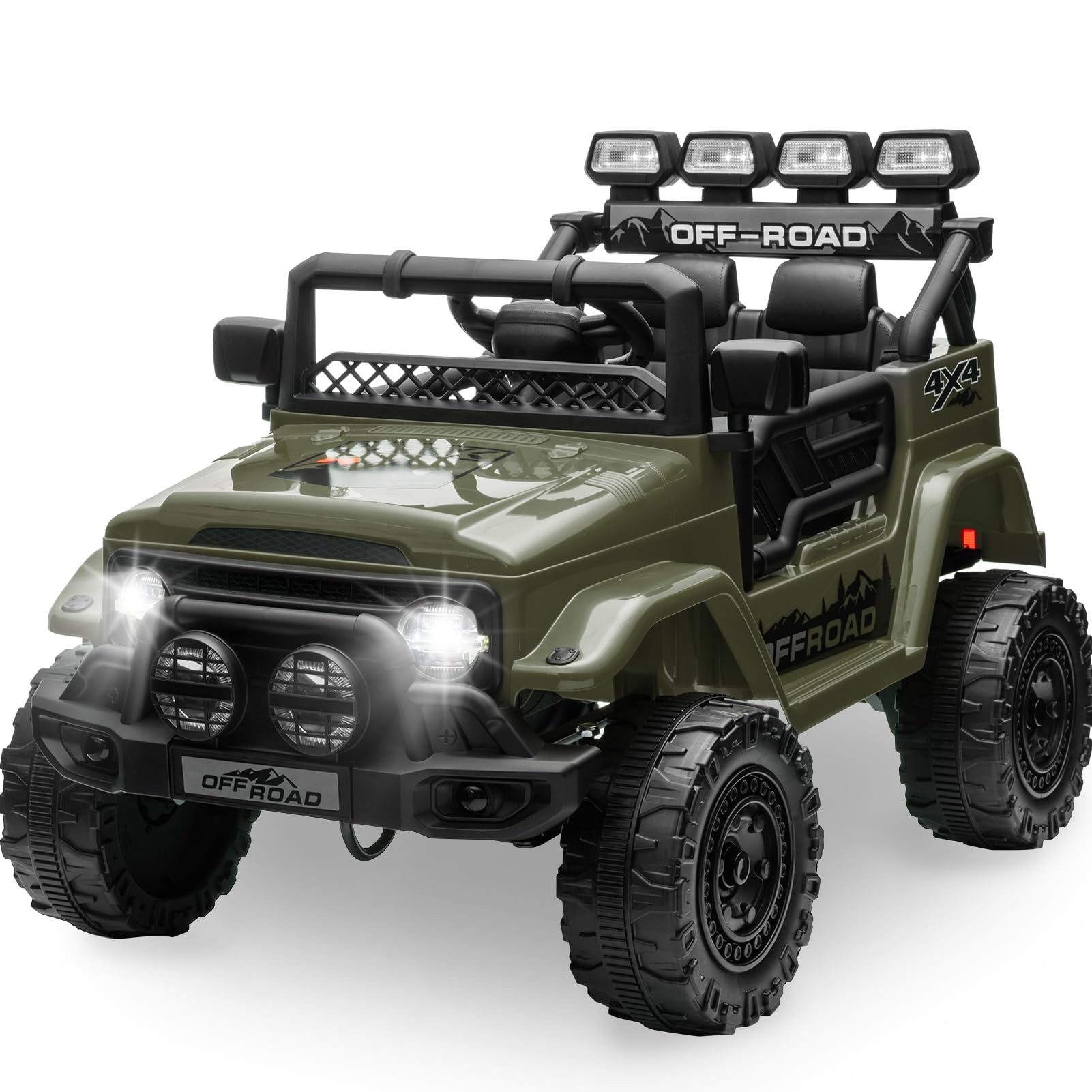 GarveeMore Elektro-Kinderquad 12V Elektro Kinderauto mit Fernbedienung – 3 Geschwindigkeiten, (1-tlg), Musik & Funkverbindung, LED-Lichter, Hupe, breite Räder und Federung