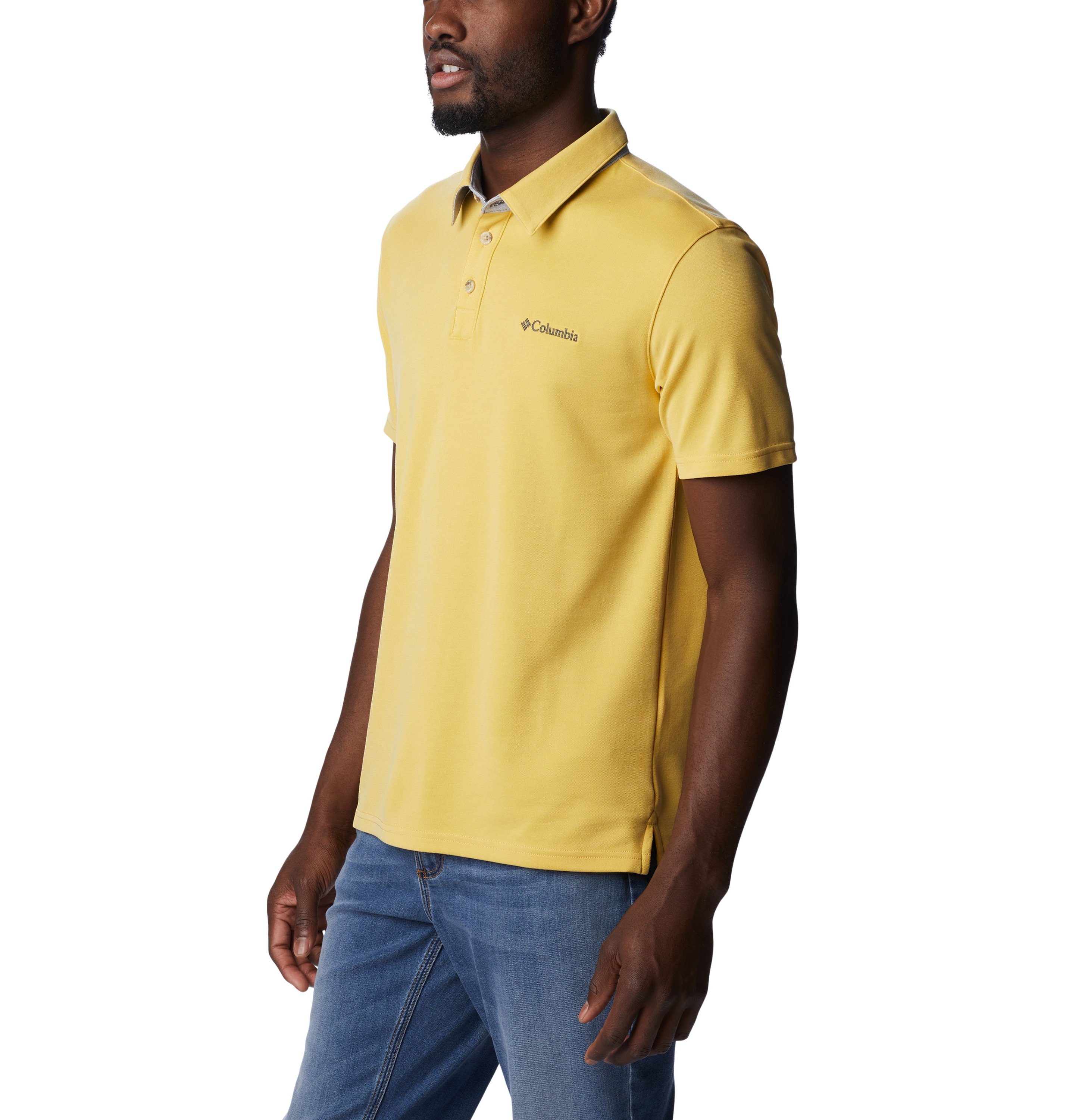 Columbia Ancient Herren Columbia Nugget, Point Polo Fossil Golden Poloshirt Nelson