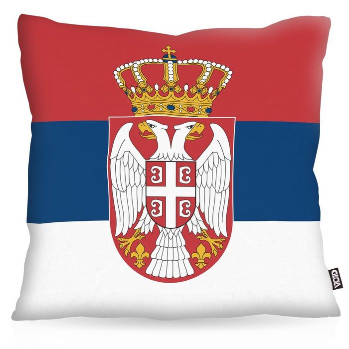 Kissenbezug VOID Sofa-Kissen Serbien Flagge Fahne Fan EM WM Fussball Tennis