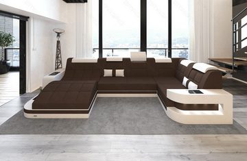 Sofa Dreams Wohnlandschaft Stoffsofa Polstersofa Wave U Form M Mikrofaser Stoff, Couch wahlweise mit Bettfunktion