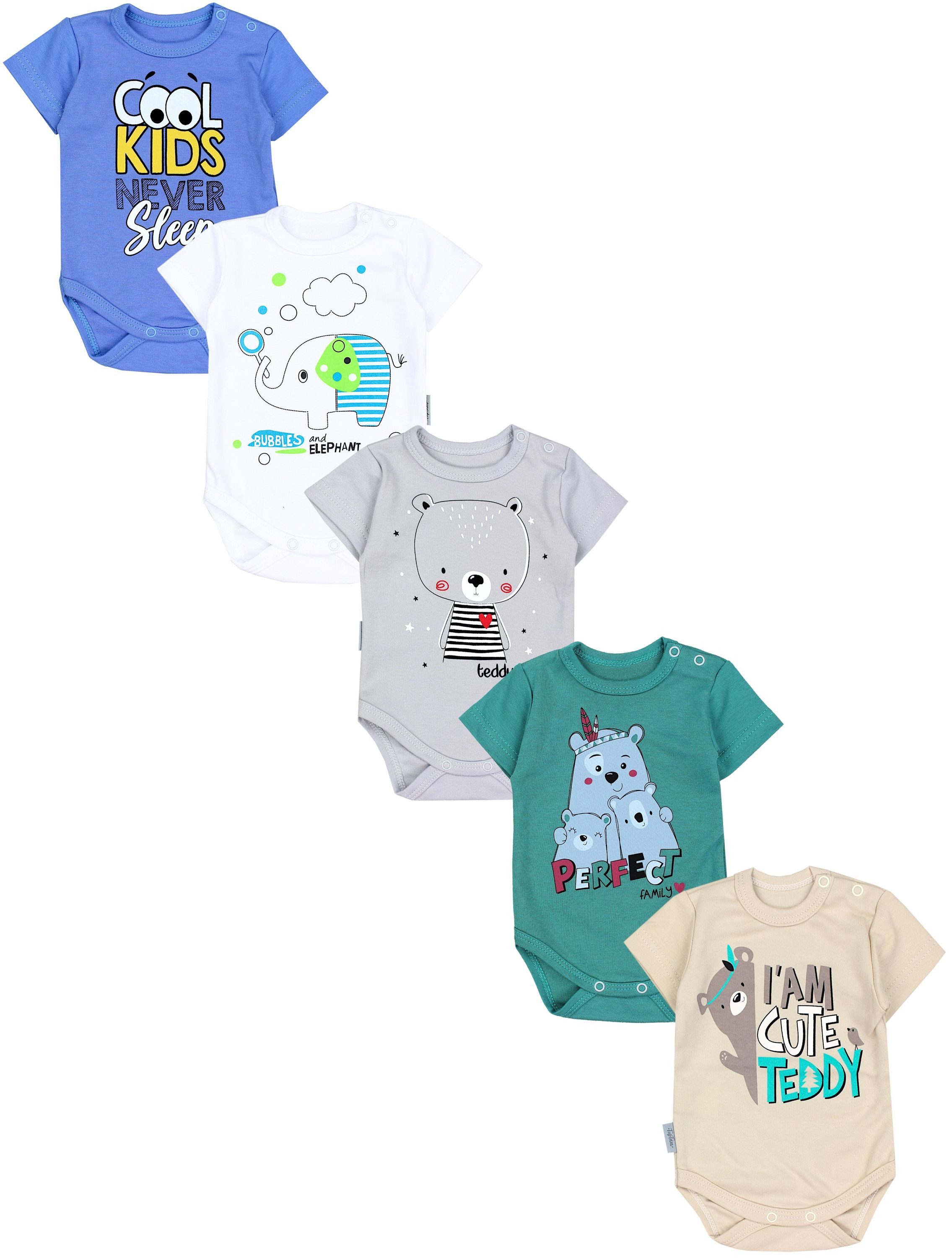 TupTam Kurzarmbody TupTam Unisex Baby Kurzarm Body mit Aufdruck Spruch 5er Pack