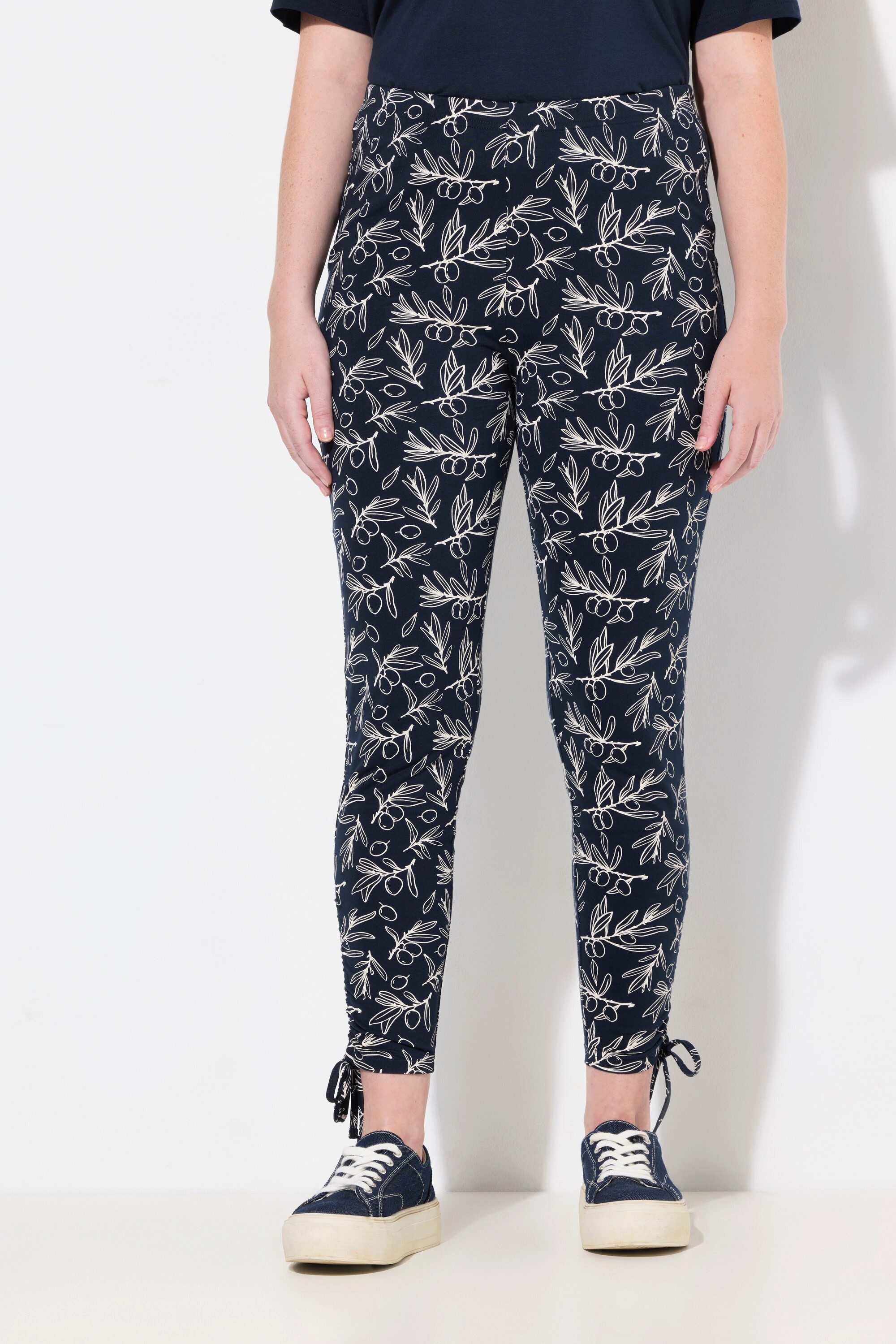 Ulla Popken Leggings Leggings Saumraffung schmales günstig online kaufen