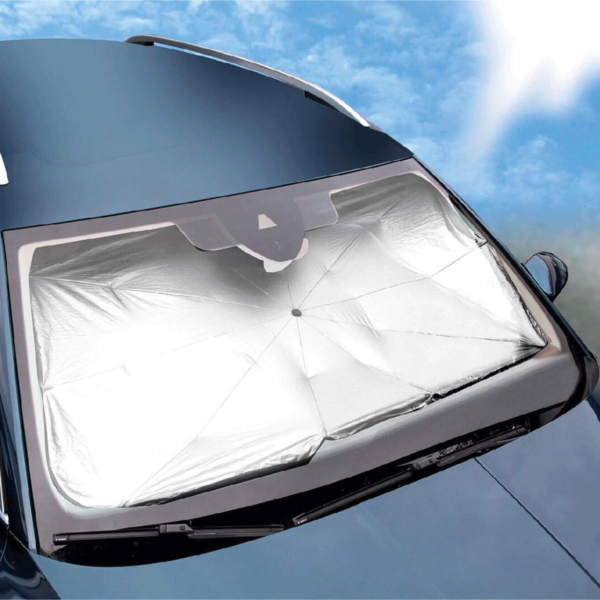 Maximex Sonnenschirm Maximex Auto Frontscheiben Sonnen-& Hitzeschutz 138x73 cm, hochrefl