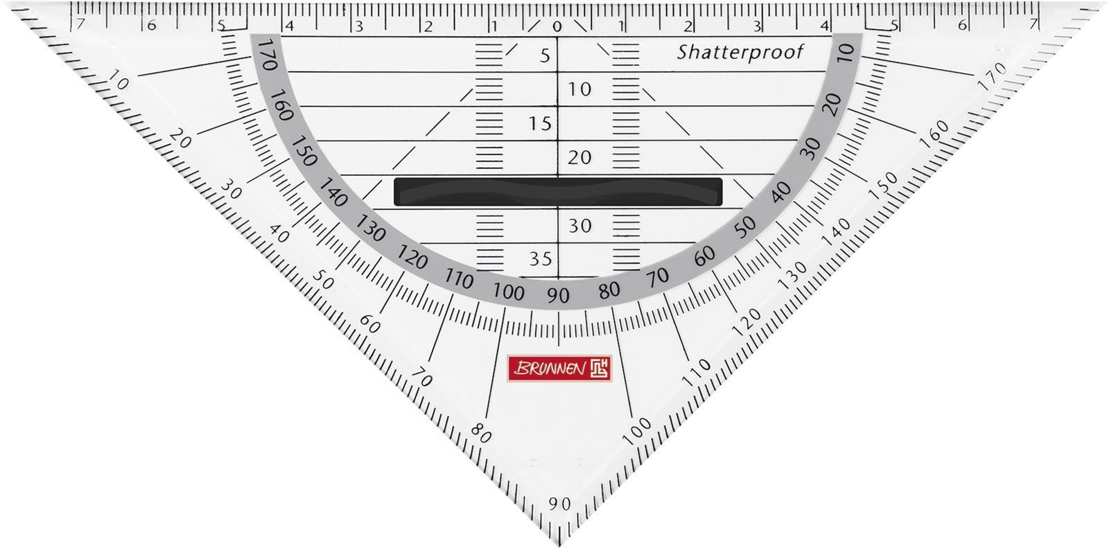BRUNNEN Zeichenschablone BRUNNEN 104975990 Geometrie-Dreieck Colour Code 16 cm onyx