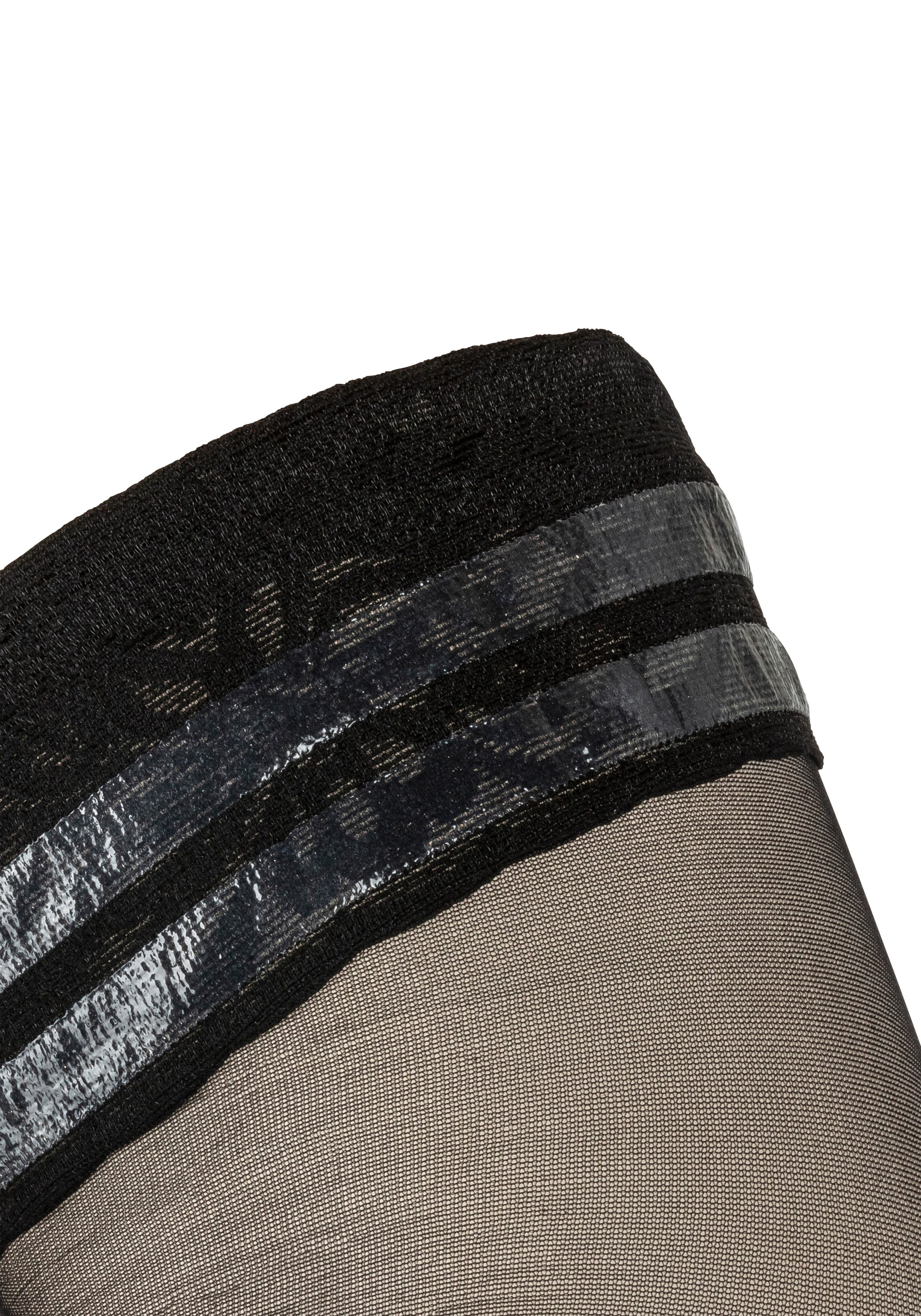 Sarlini Halterlose Feinstrümpfe 20 DENIER (2-Paar) Doppelpackung, Stockings mit Spitze und Silikonrand