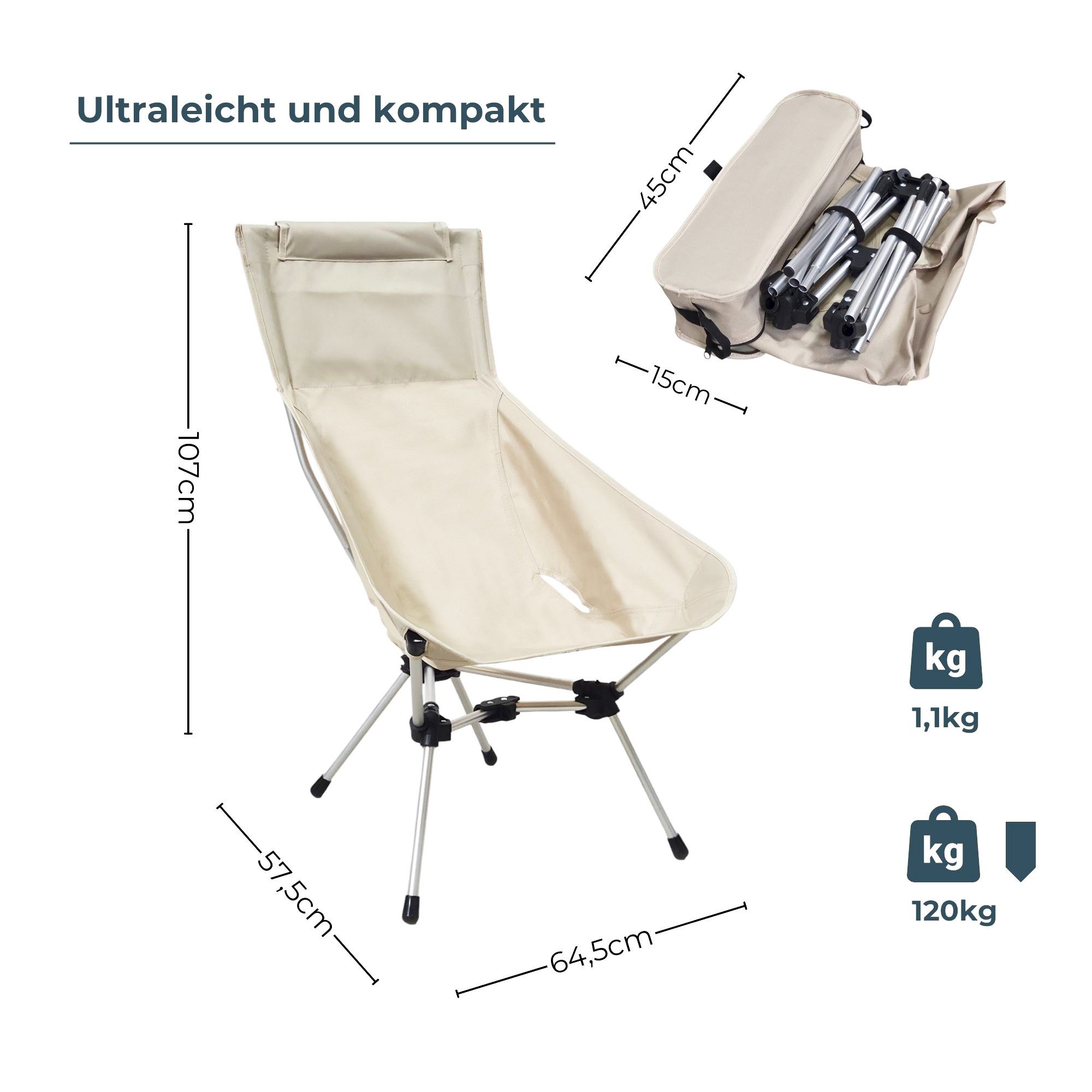 osoltus Campingstuhl osoltus ultraleichter Faltstuhl Klappstuhl Campingstuhl Strandsessel