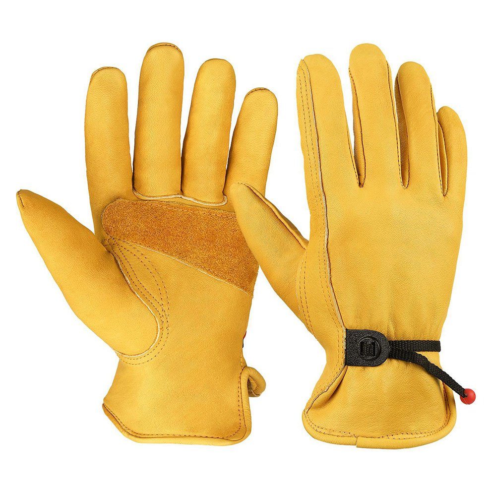 SRRINM Lederhandschuhe Handschuh Kopf Schicht Leder Rindsleder für Komfort | Sporthandschuhe