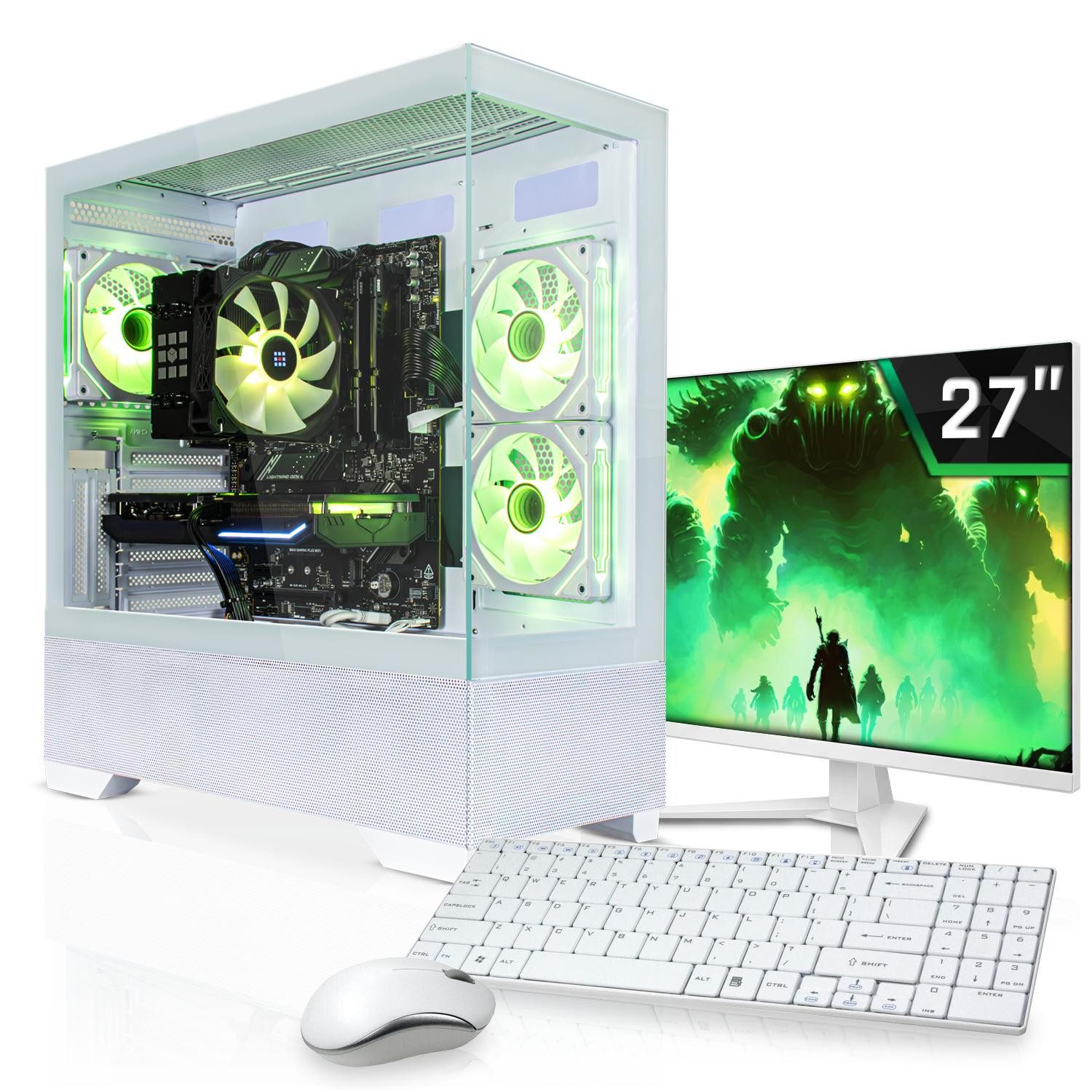 SYSTEMTREFF Basic Gaming-PC-Komplettsystem (27", AMD 5755G 5755G, RX Vega 8, 16 GB RAM, 1000 GB SSD)