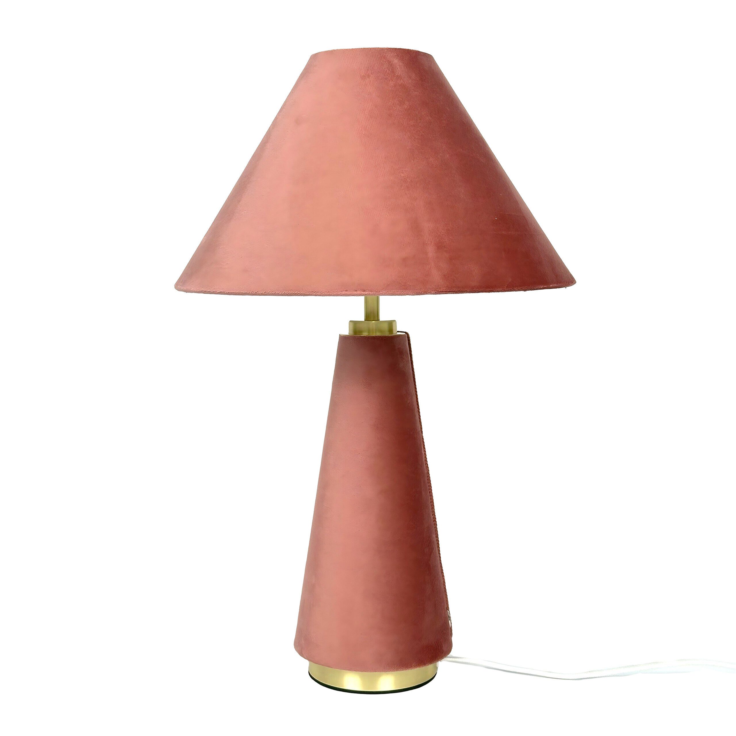 relaxdays Nachttischlampe Tischlampe mit Samtschirm, Ein-/Ausschalter, ohne Leuchtmittel, A